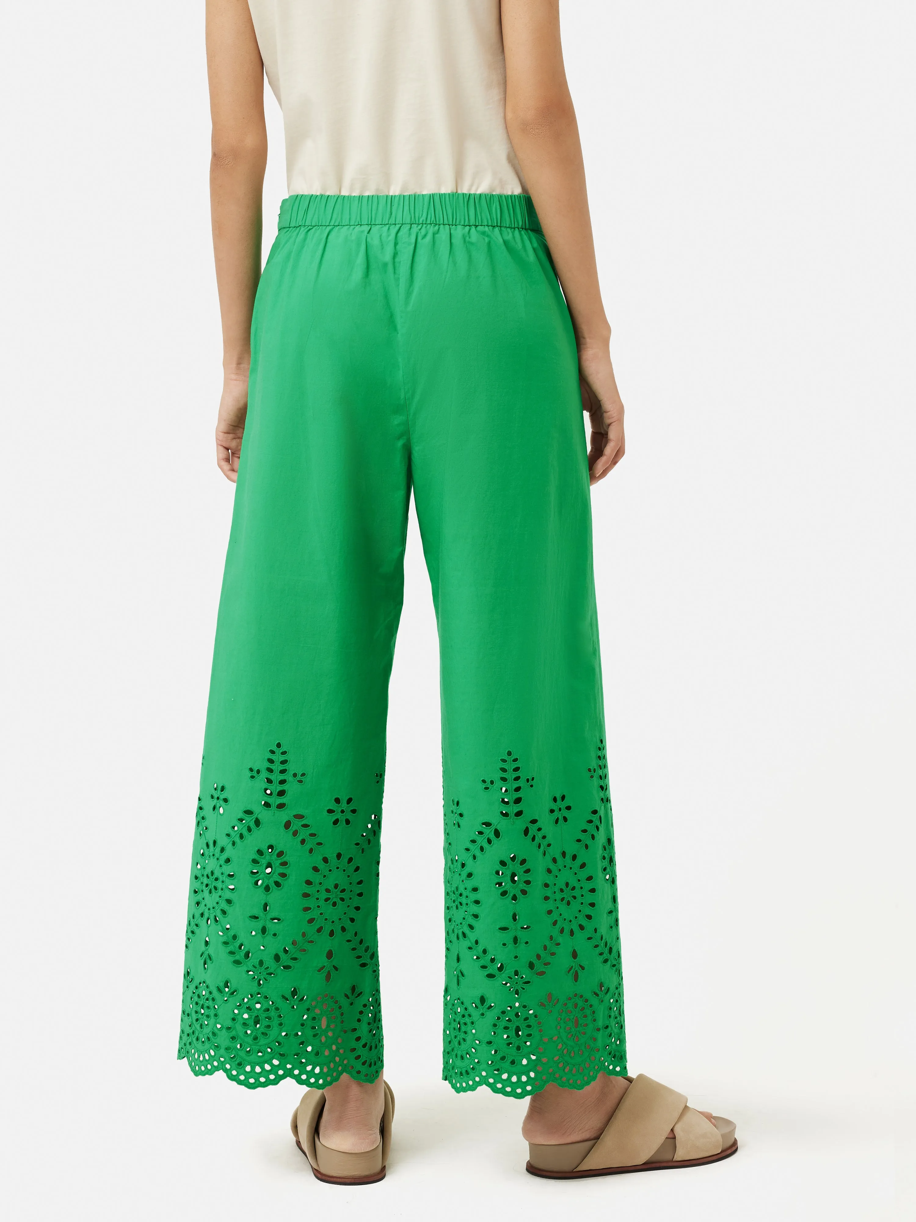 Broderie Beach Trouser | Green sold by Jigsaw product image thumbnail 4