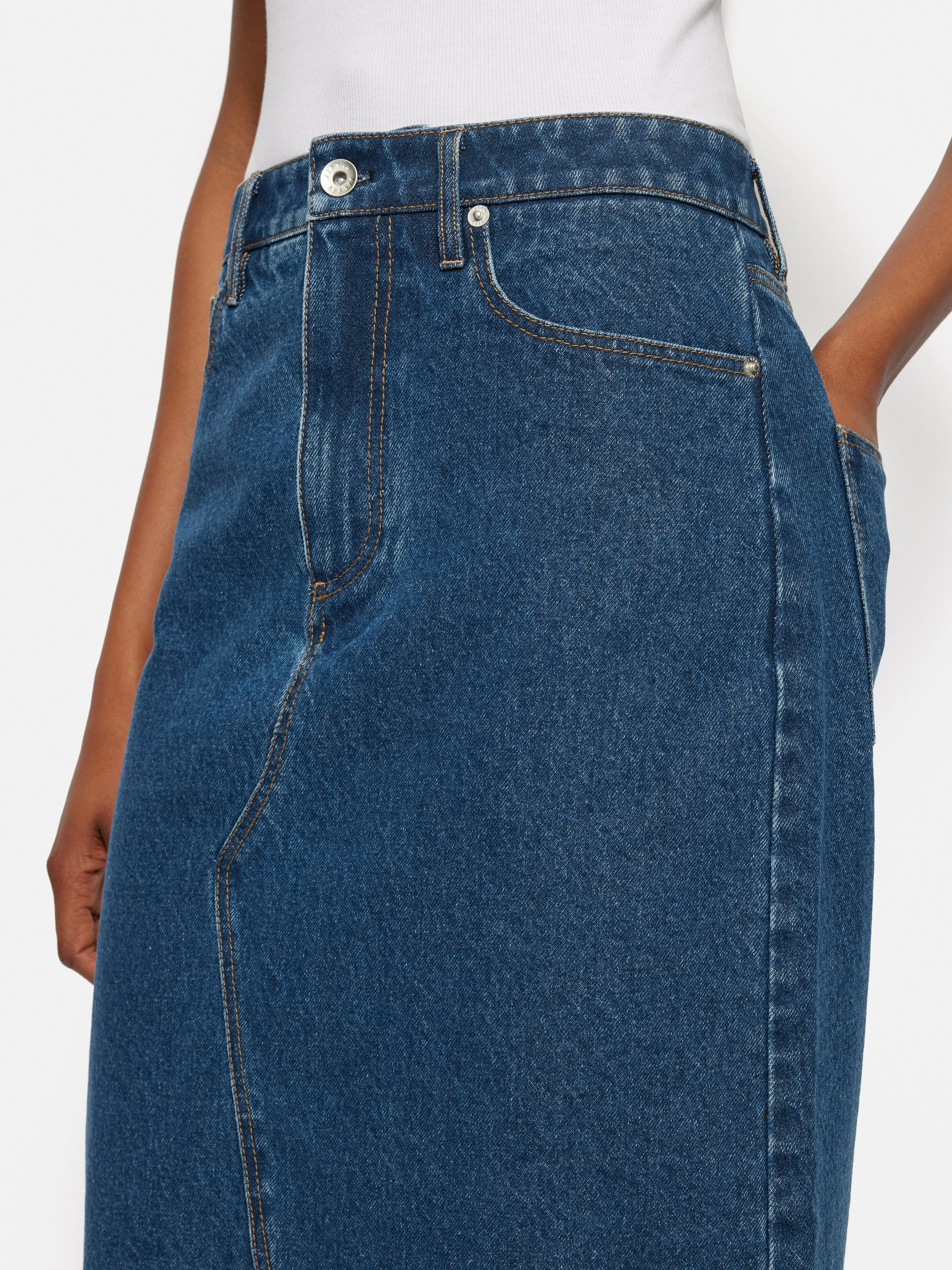 Denim Maxi Split Front Skirt | Vintage Mid Blue sold by Jigsaw product image thumbnail 3