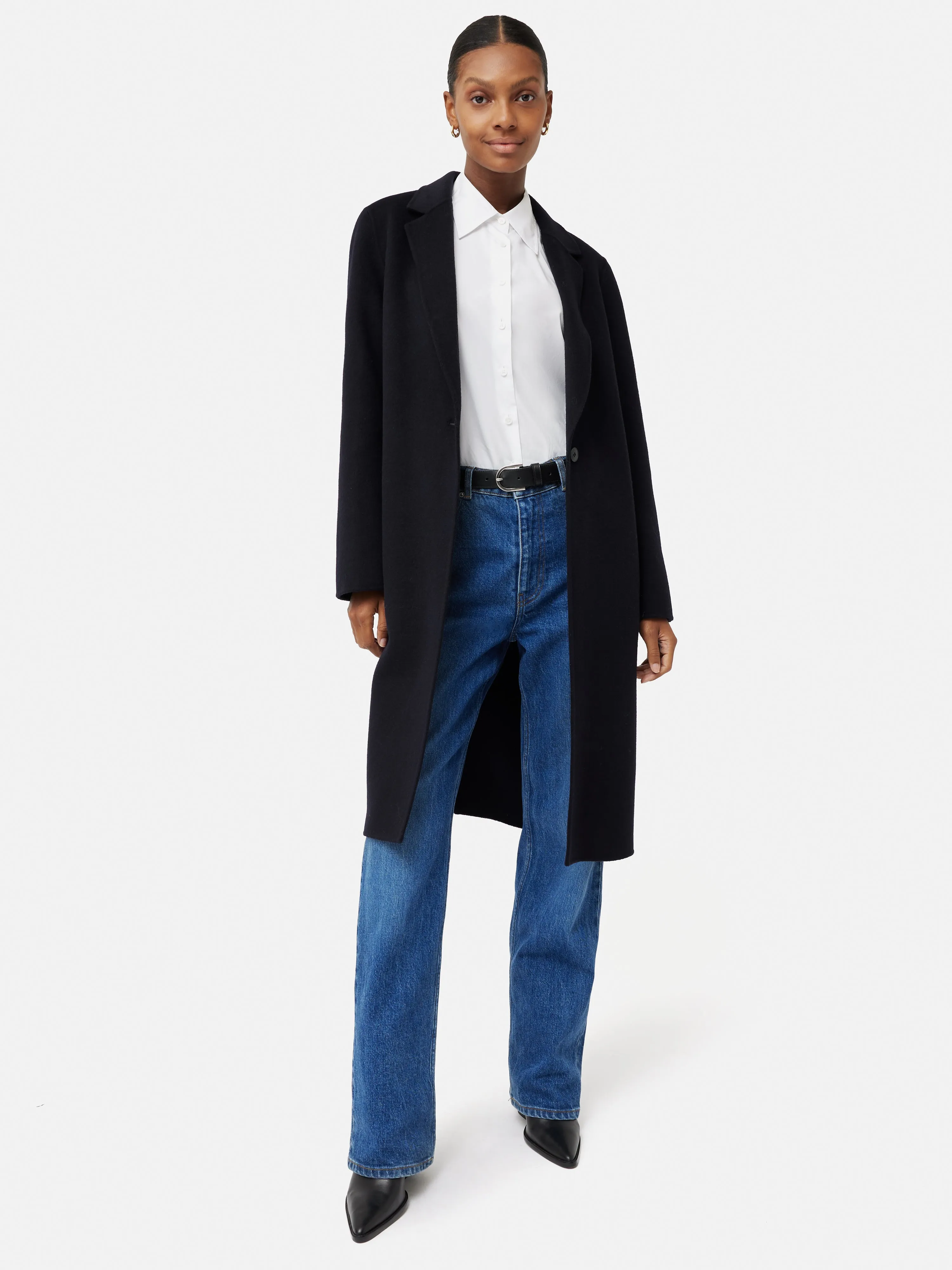 Double Face Wool Coat | Navy sold by Jigsaw