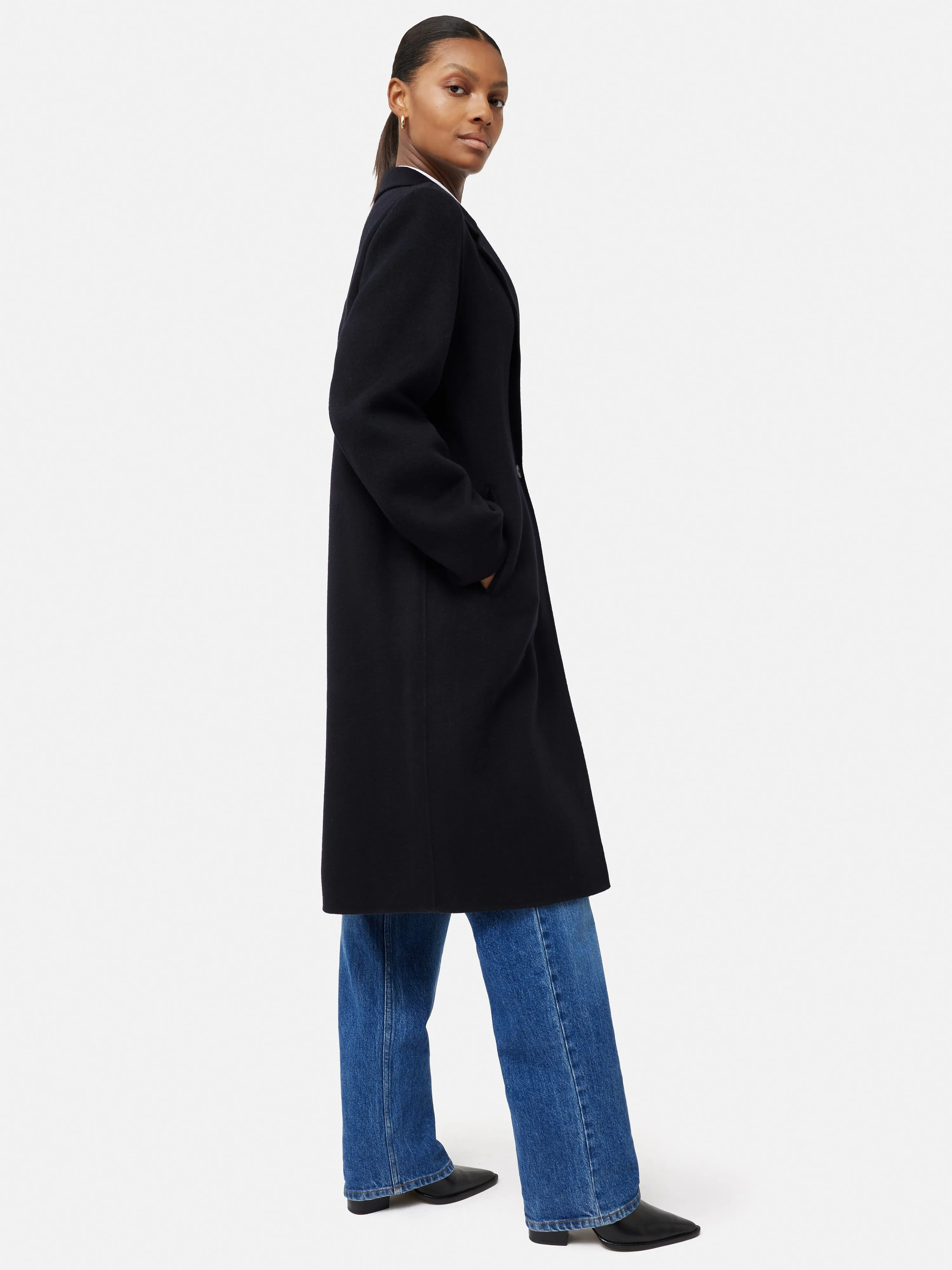 Double Face Wool Coat | Navy sold by Jigsaw product image thumbnail 5