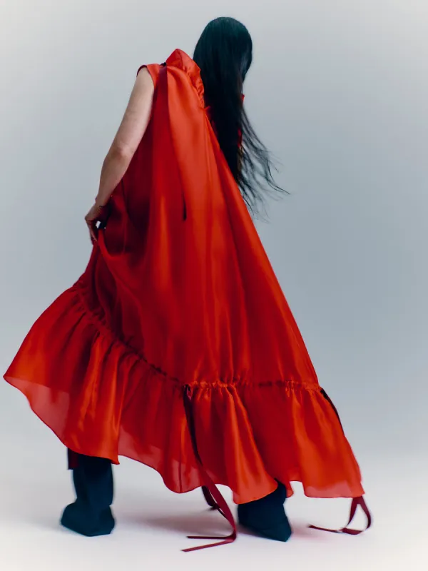 Roksanda Silk Gazar Maxi Dress | Red sold by Jigsaw