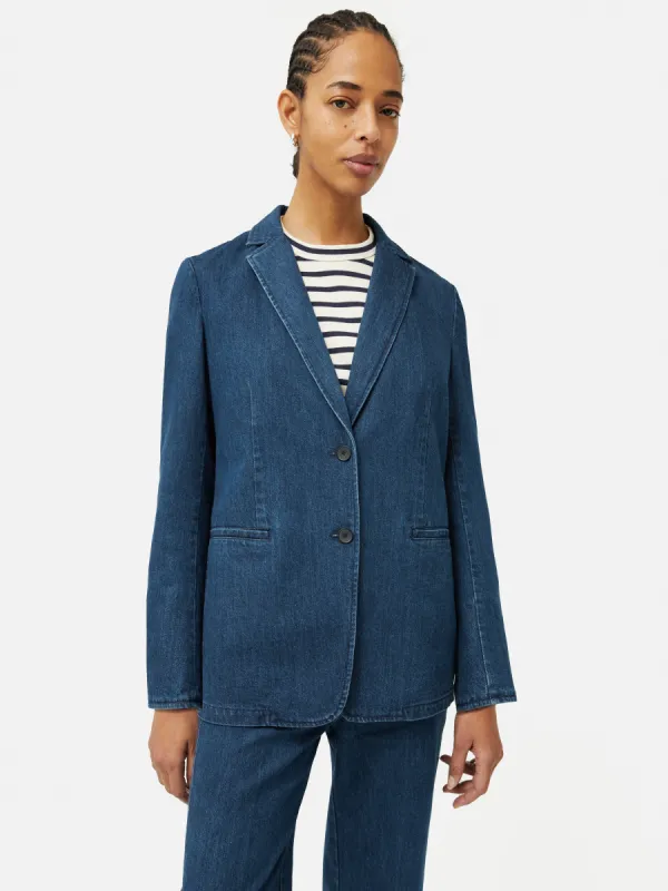 Denim Tailored Jacket | Indigo sold by Jigsaw