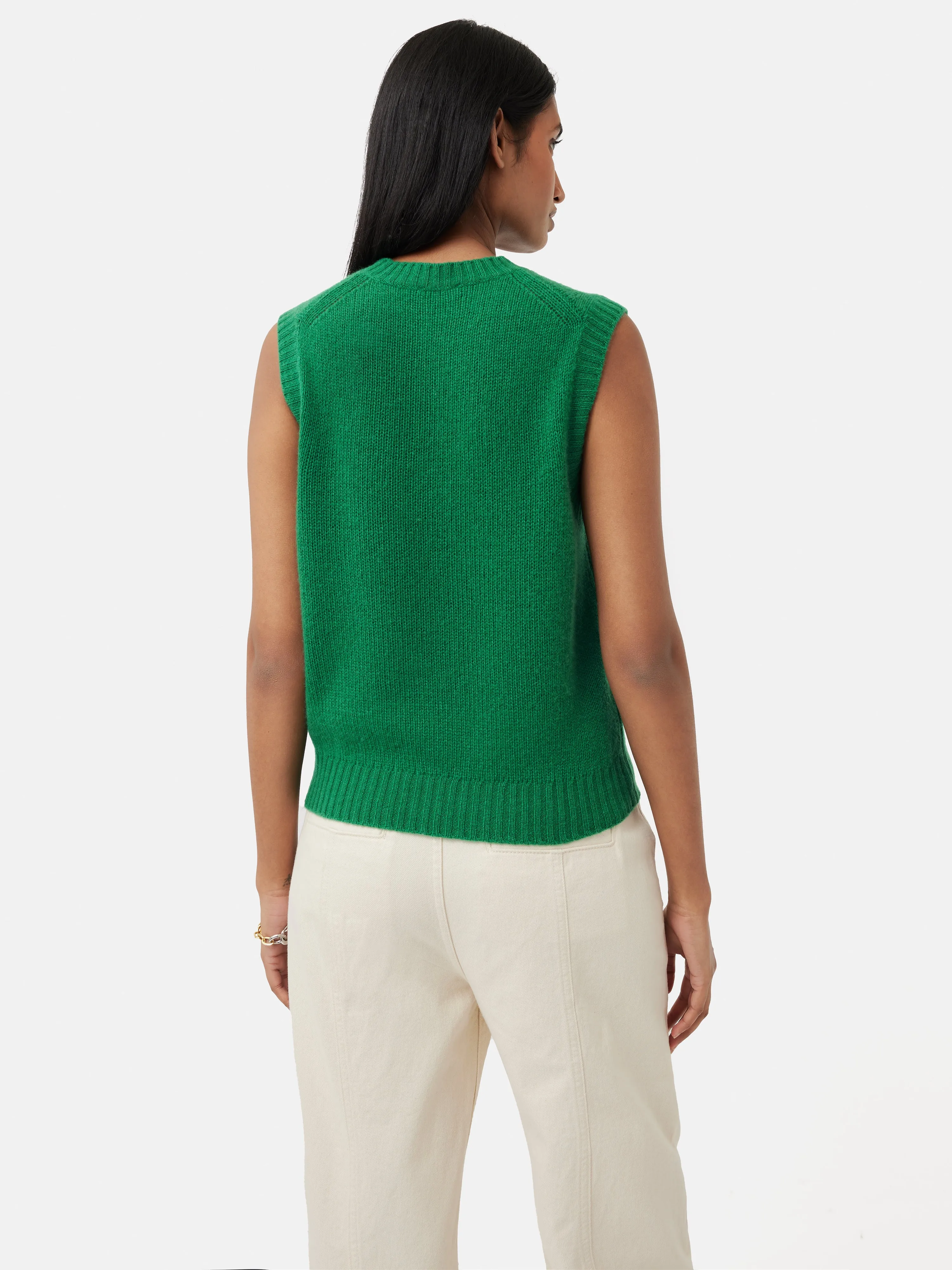 Cashmere Crew Neck Tank | Green sold by Jigsaw product image thumbnail 5