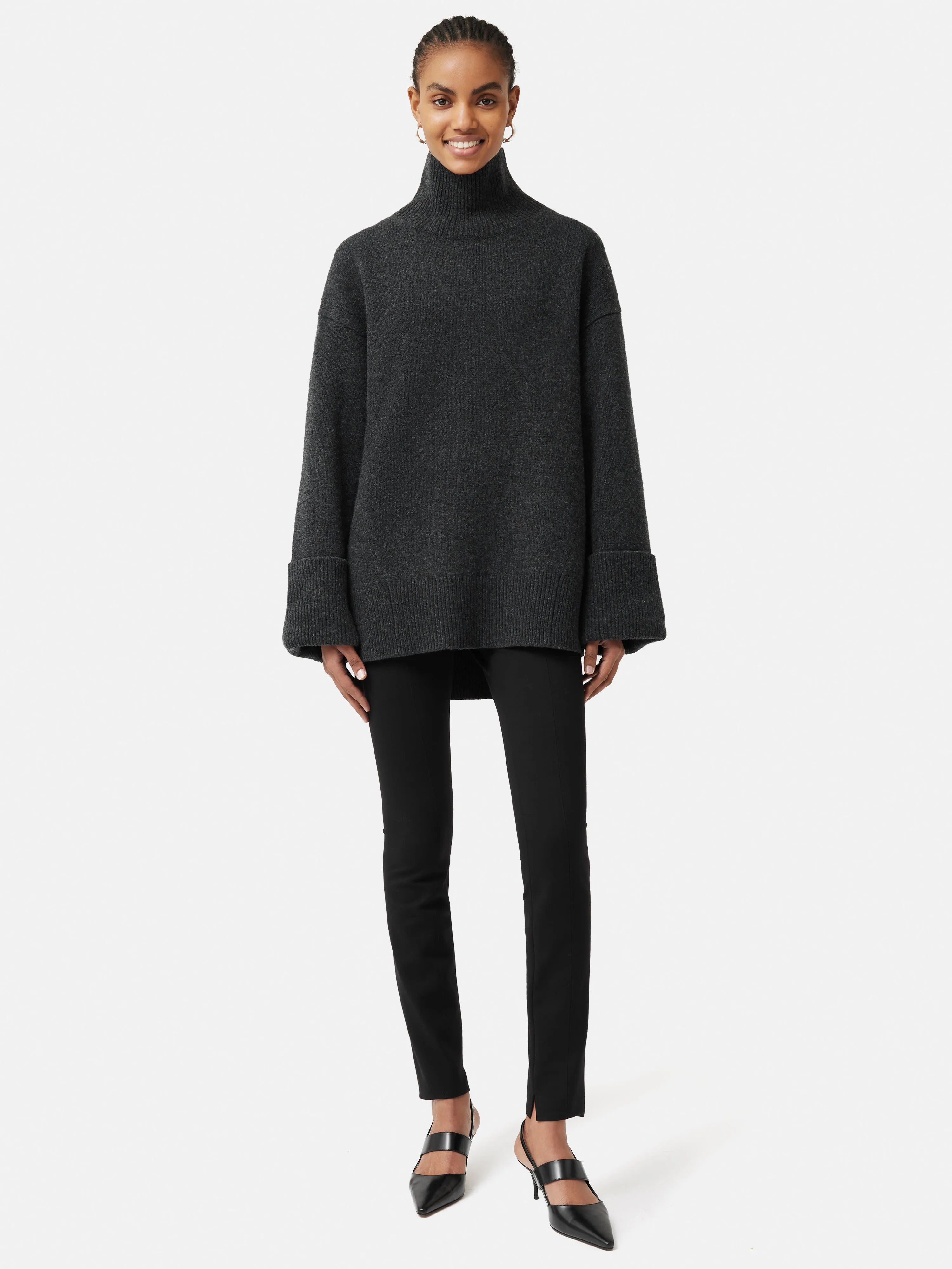 Merino Wool Oversized Jumper | Charcoal sold by Jigsaw product image thumbnail 3