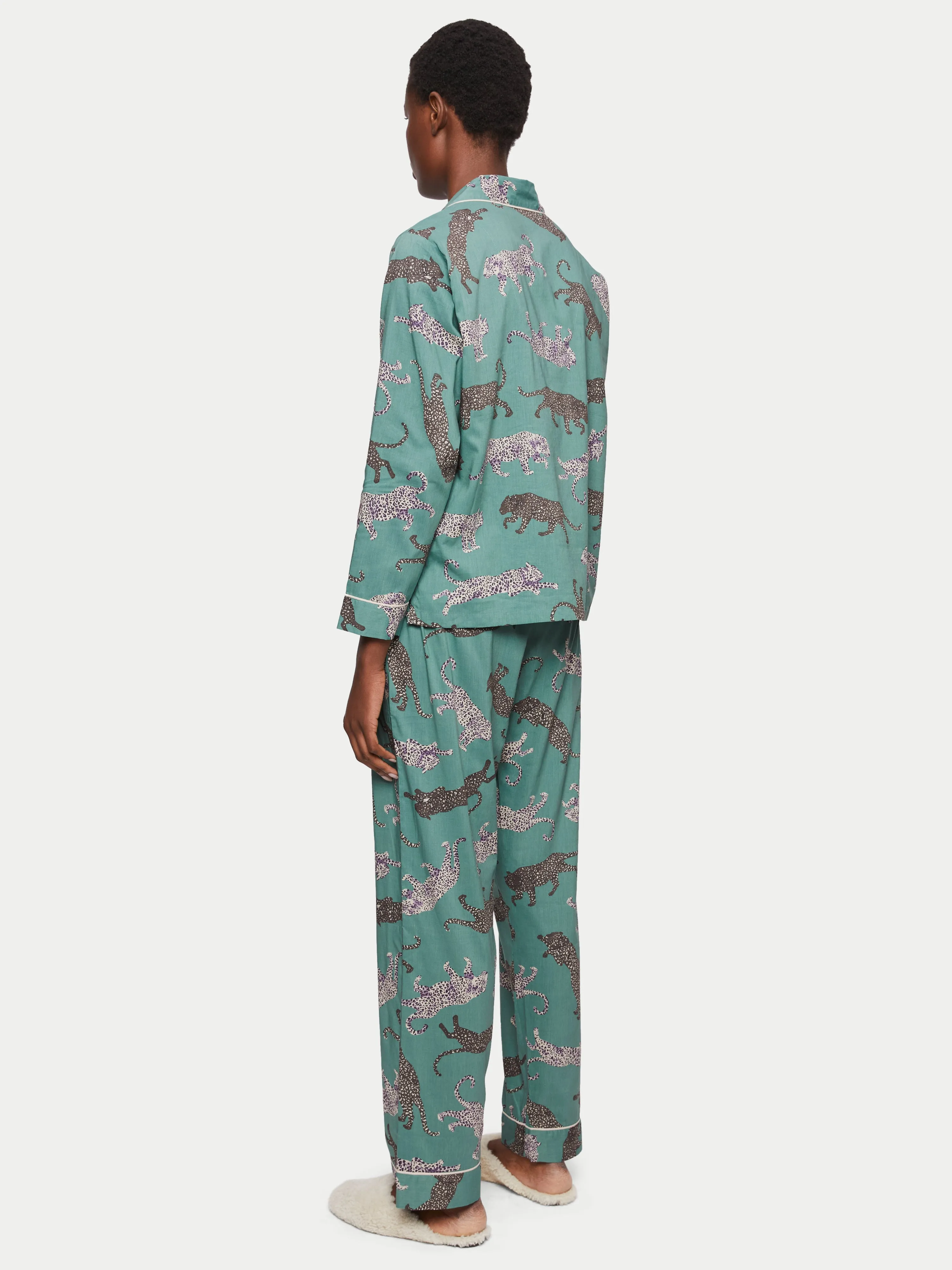Leopard Cotton Pyjama | Green sold by Jigsaw product image thumbnail 5
