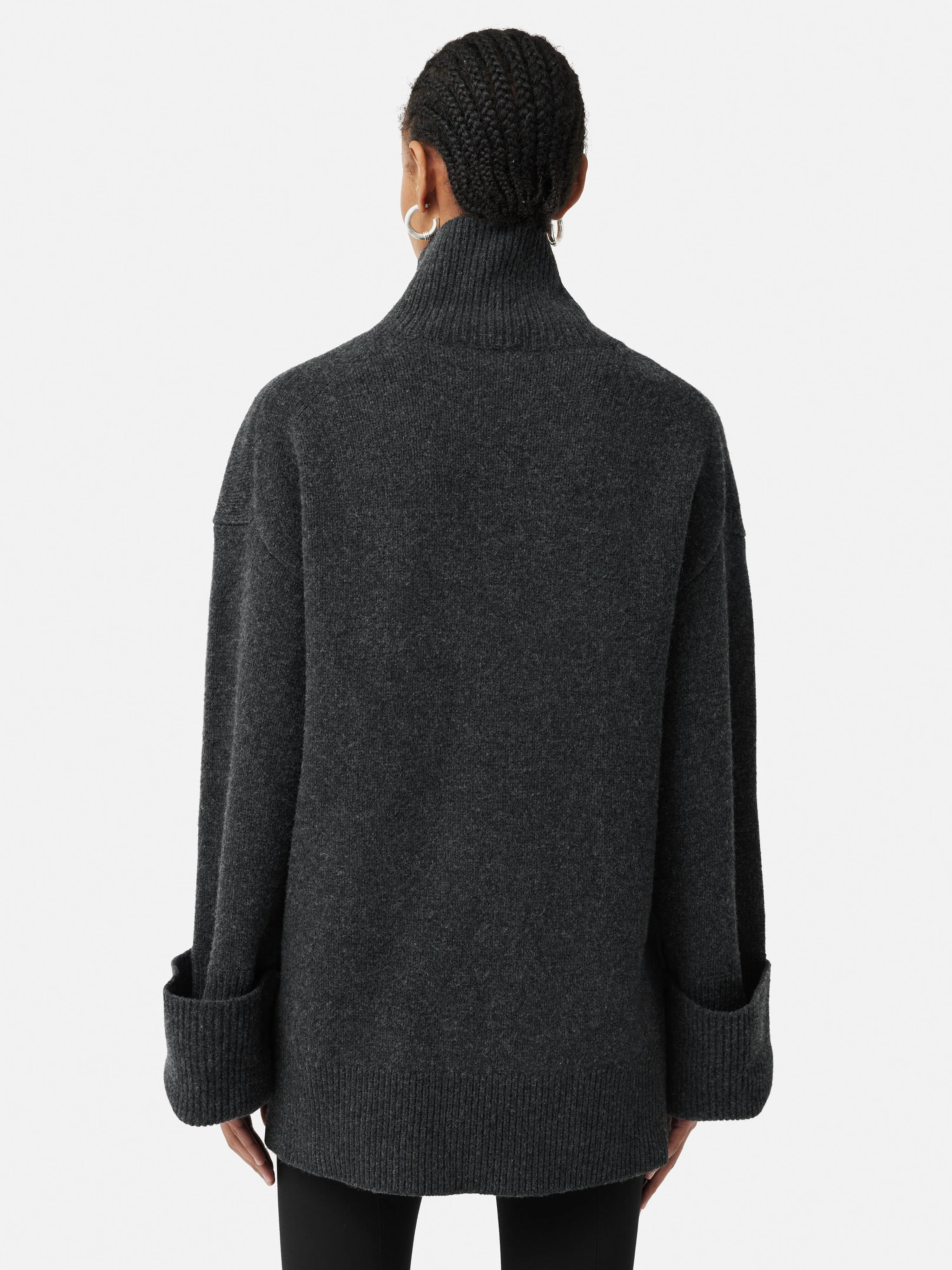 Merino Wool Oversized Jumper | Charcoal sold by Jigsaw product image thumbnail 4