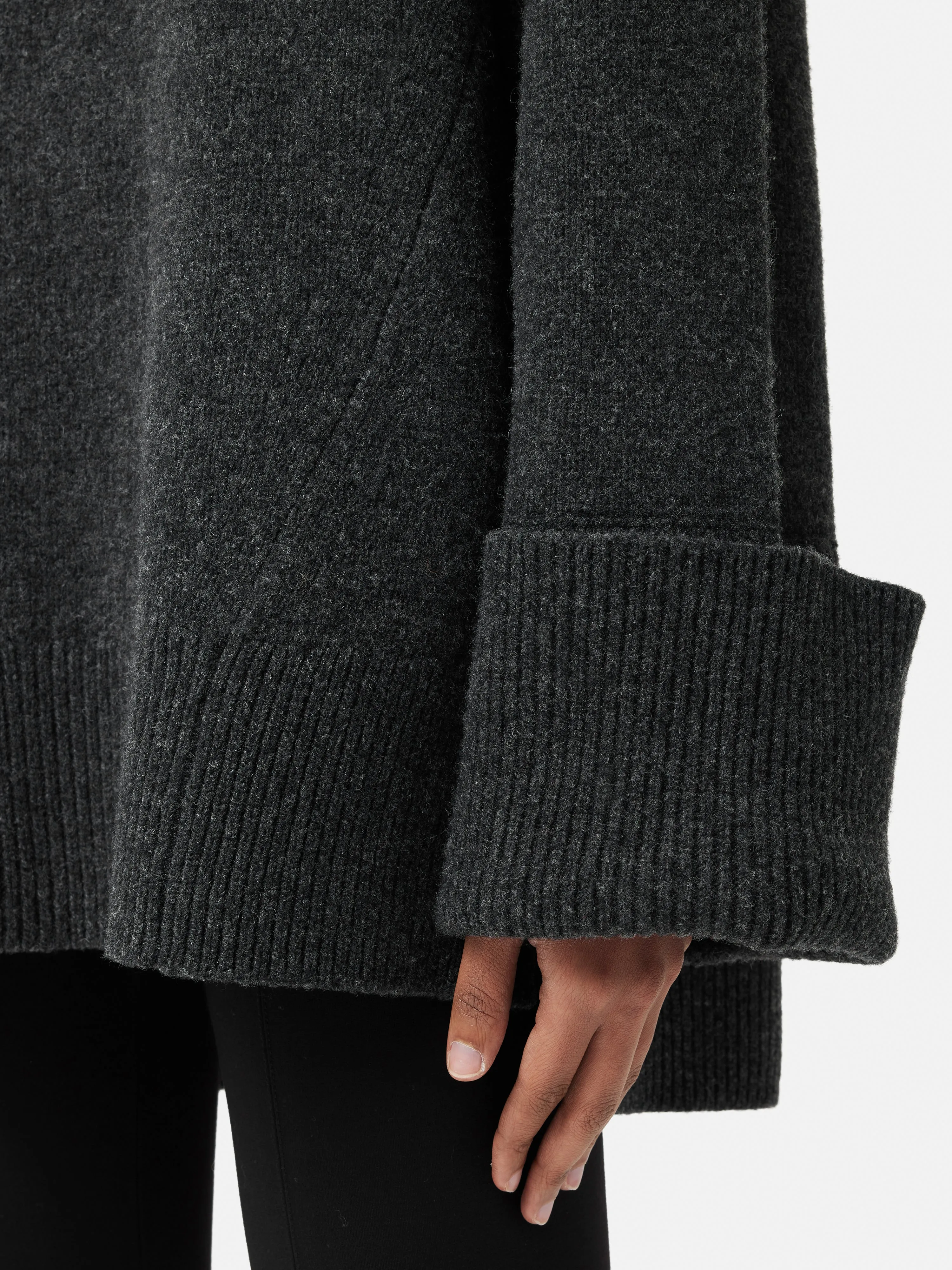 Merino Wool Oversized Jumper | Charcoal sold by Jigsaw product image thumbnail 2