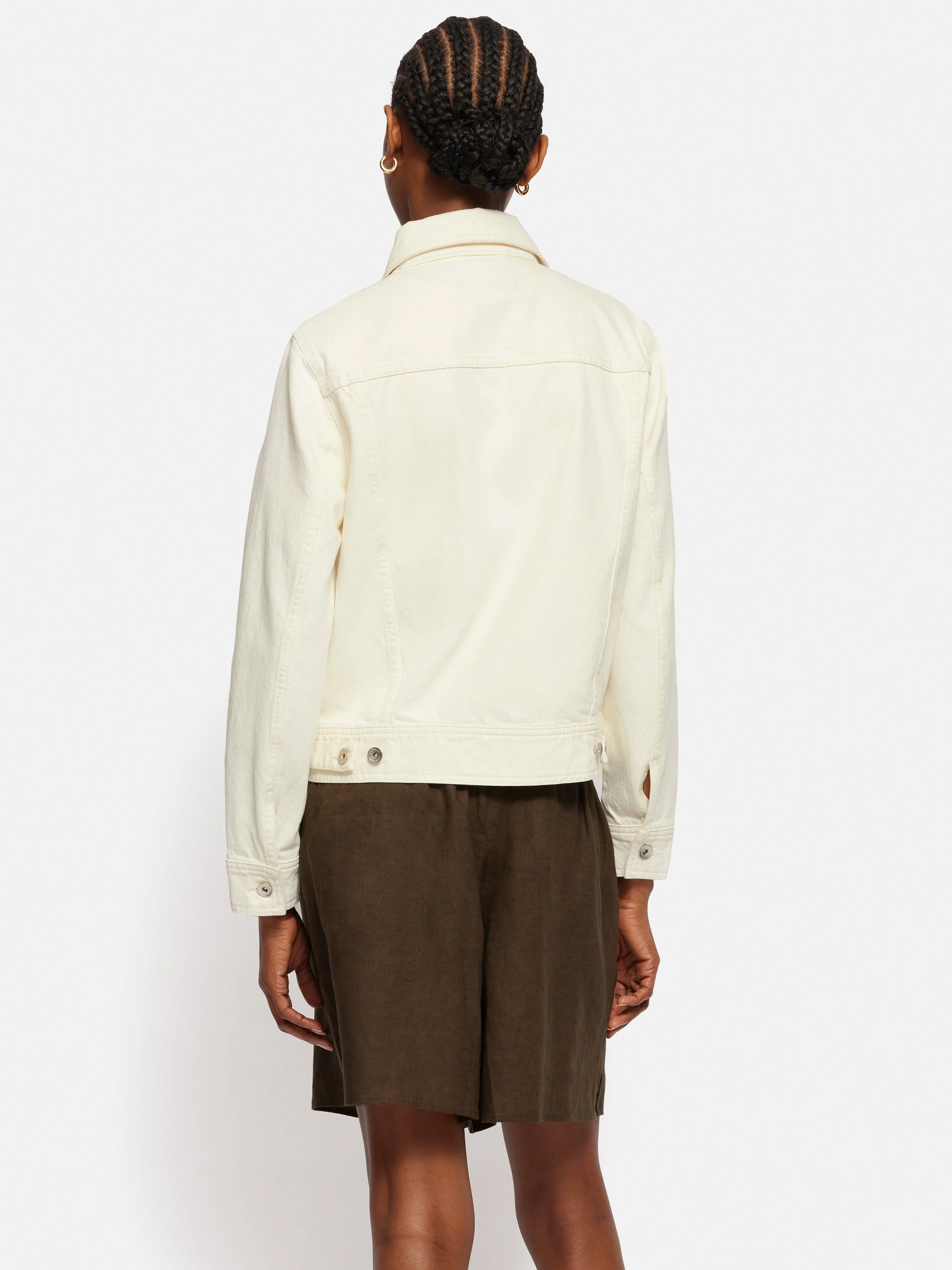 Boxy Denim Trucker Jacket | Ecru sold by Jigsaw product image thumbnail 5