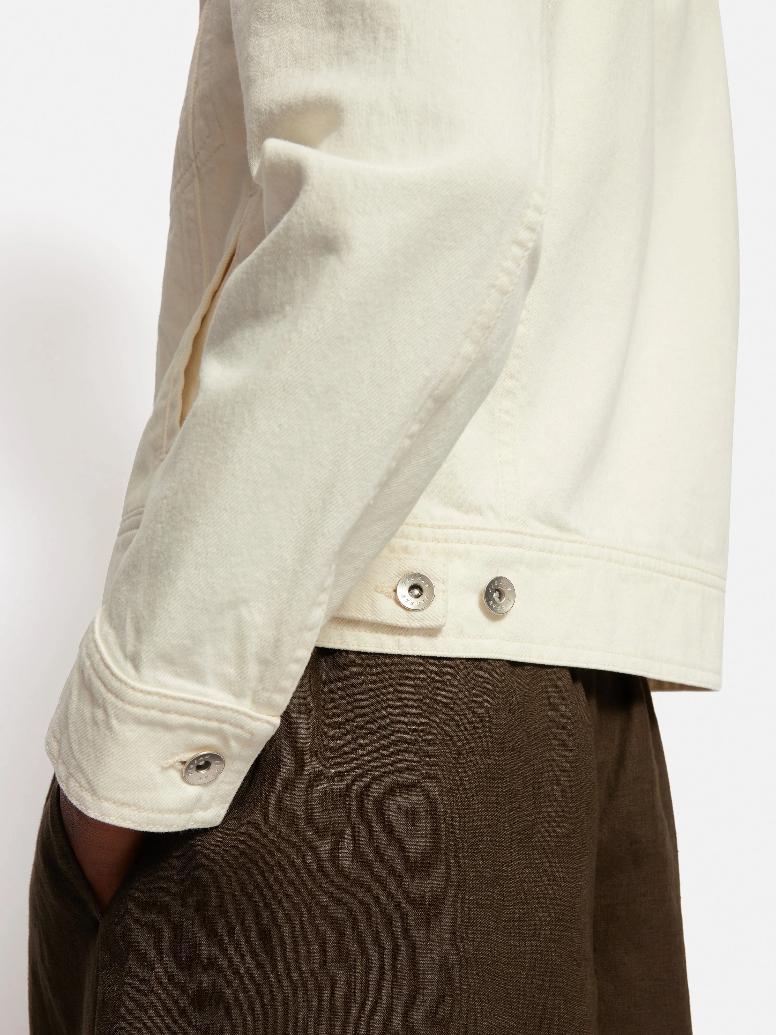 Boxy Denim Trucker Jacket | Ecru sold by Jigsaw product image thumbnail 4