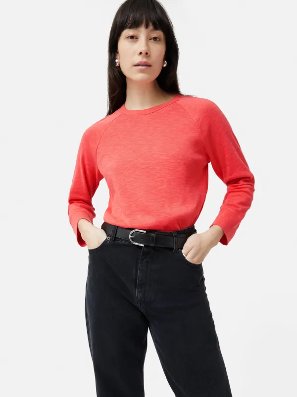 Cotton Luxe Raglan Tee | Coral sold by Jigsaw
