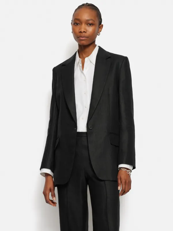 Irish Linen Twill Gibson Jacket | Black sold by Jigsaw