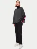 Reversible Cotton Blend Poncho | Dark Grey sold by Jigsaw
