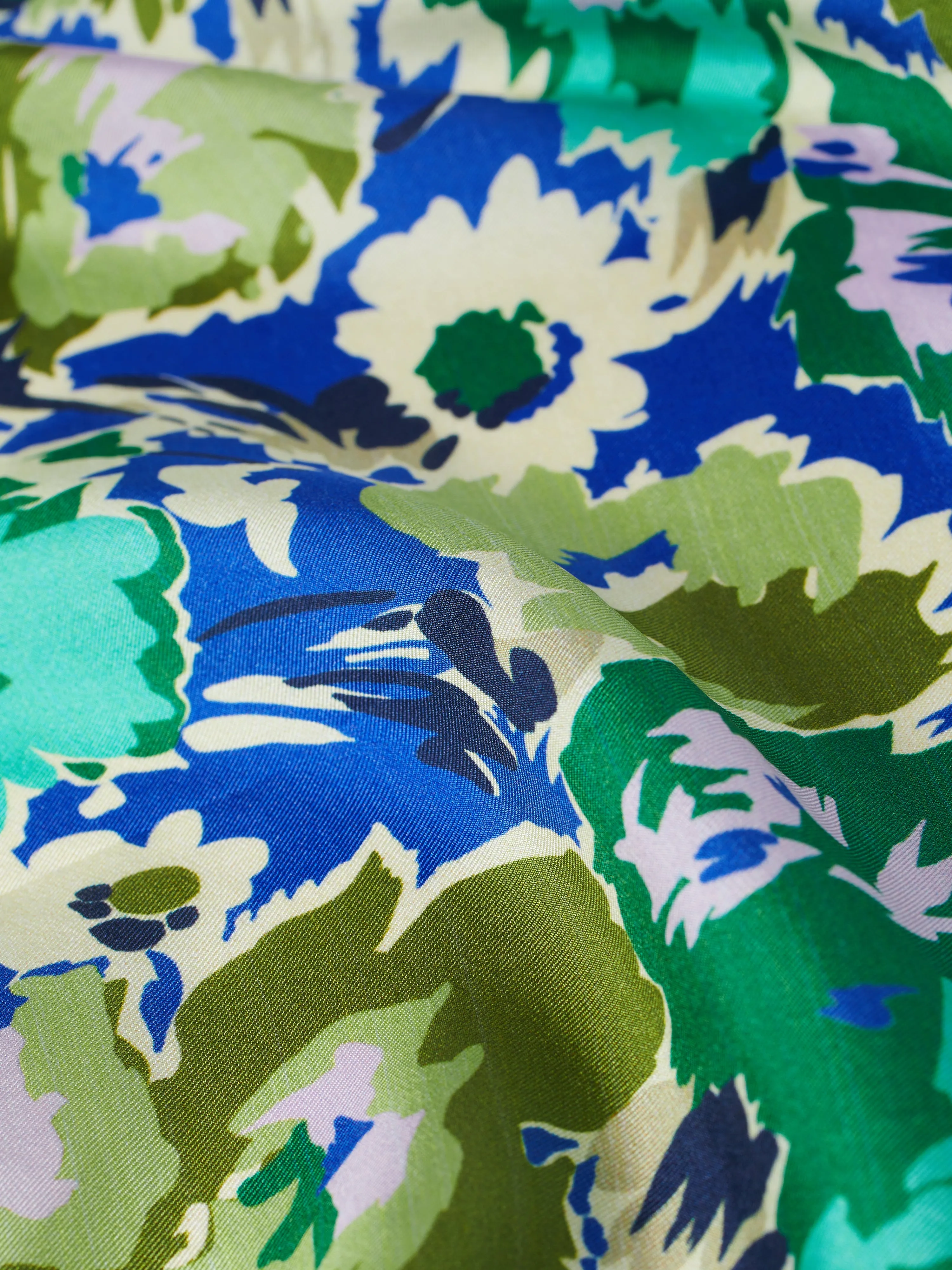 Abstract Meadow Silk Scarf | Blue sold by Jigsaw product image thumbnail 5