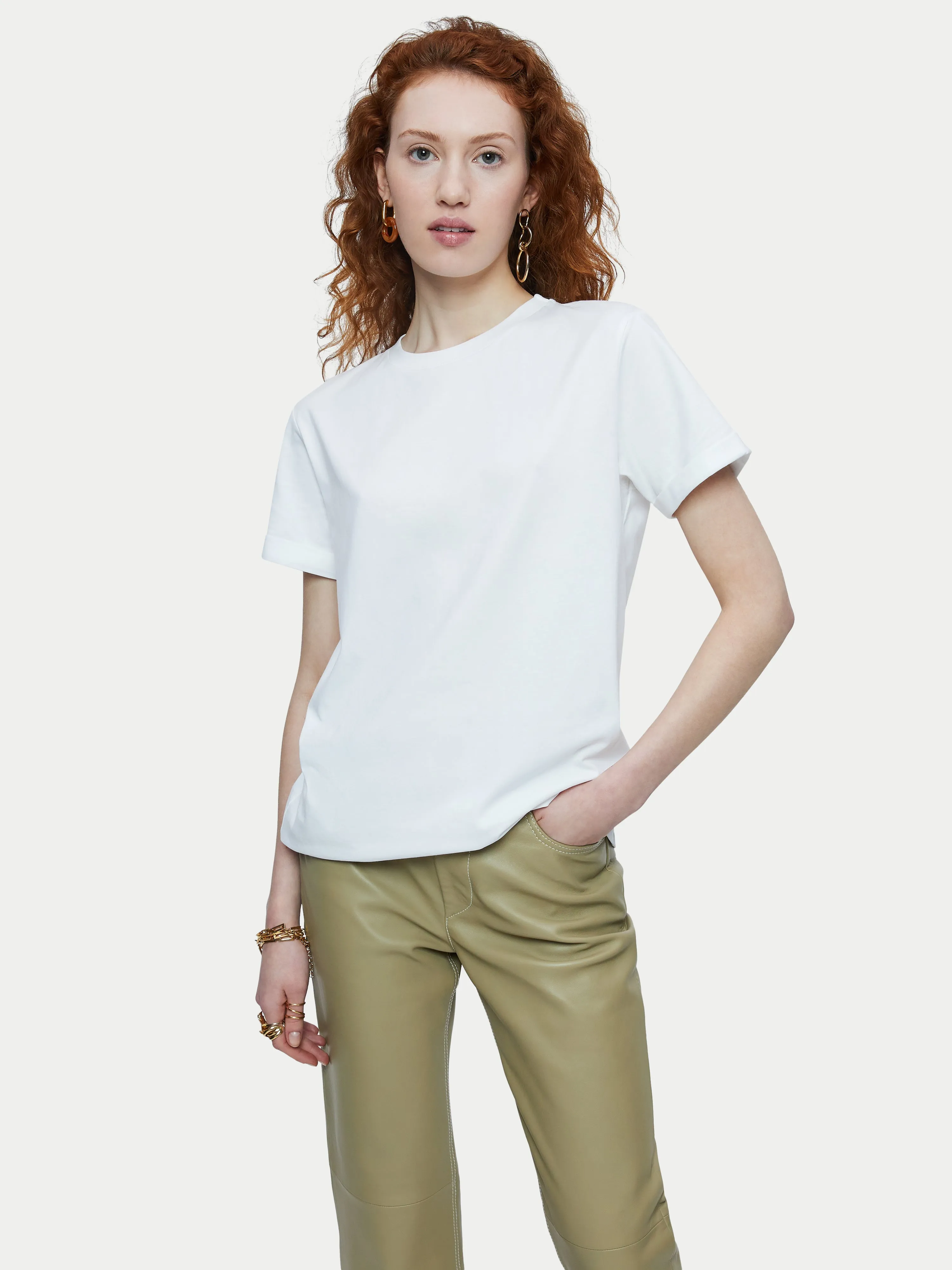 Hove Cotton Boyfriend Tee | White sold by Jigsaw