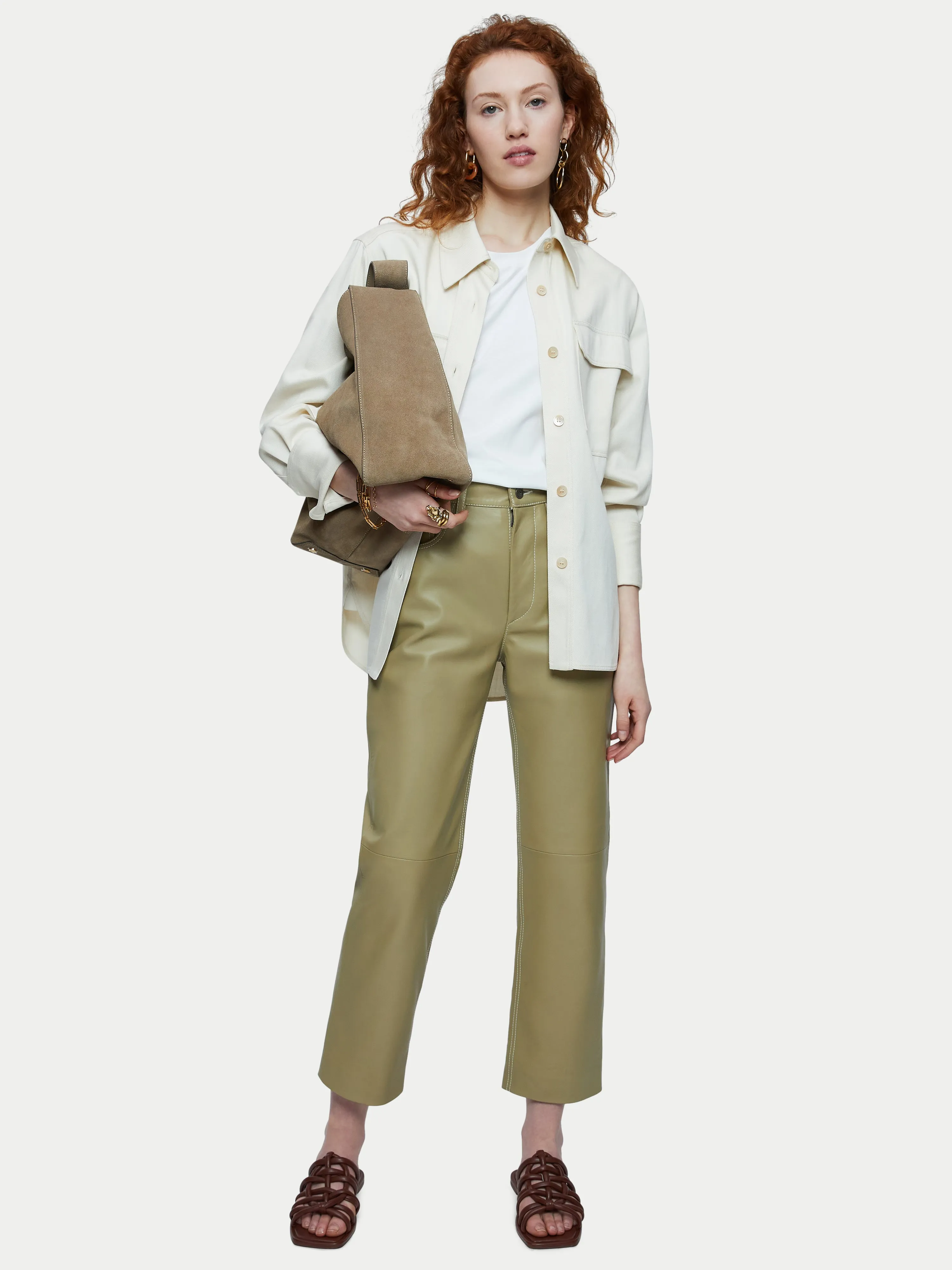 Hove Cotton Boyfriend Tee | White sold by Jigsaw product image thumbnail 3