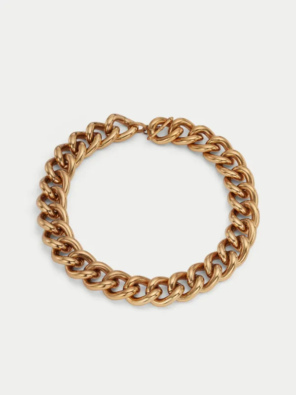 Oversized Chain Link Necklace | Antique Gold sold by Jigsaw