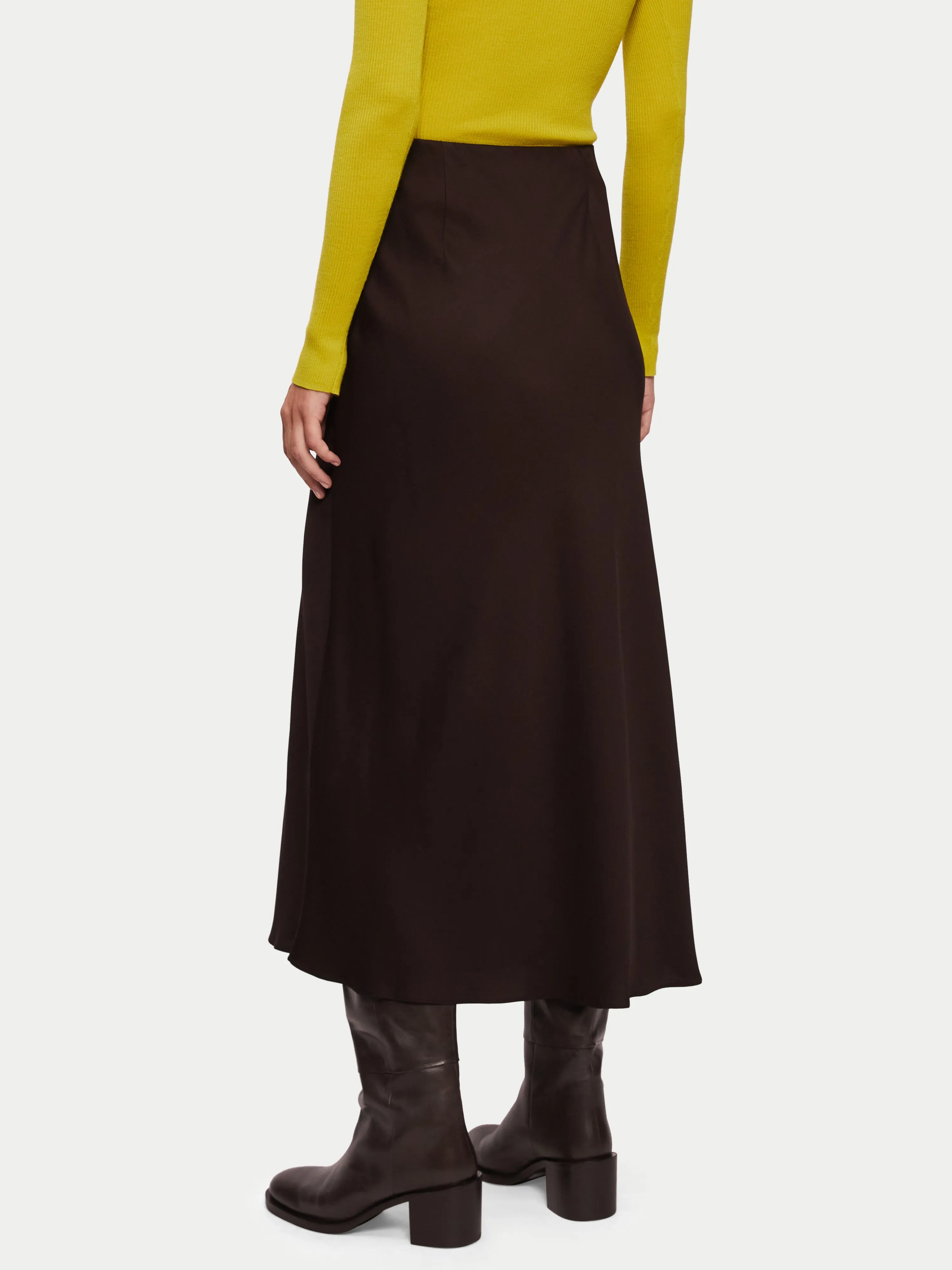 Bias Cut Maxi Skirt | Brown sold by Jigsaw product image thumbnail 4