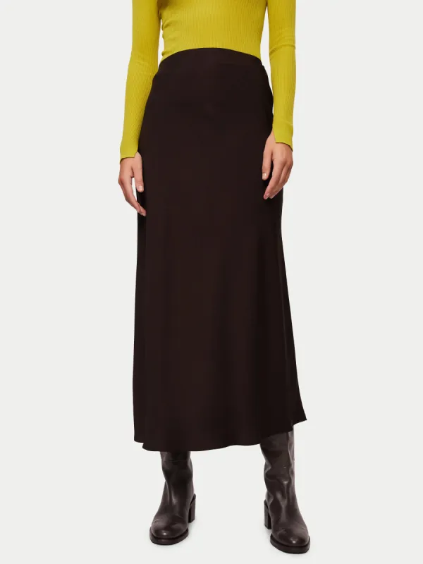 Bias Cut Maxi Skirt | Brown sold by Jigsaw
