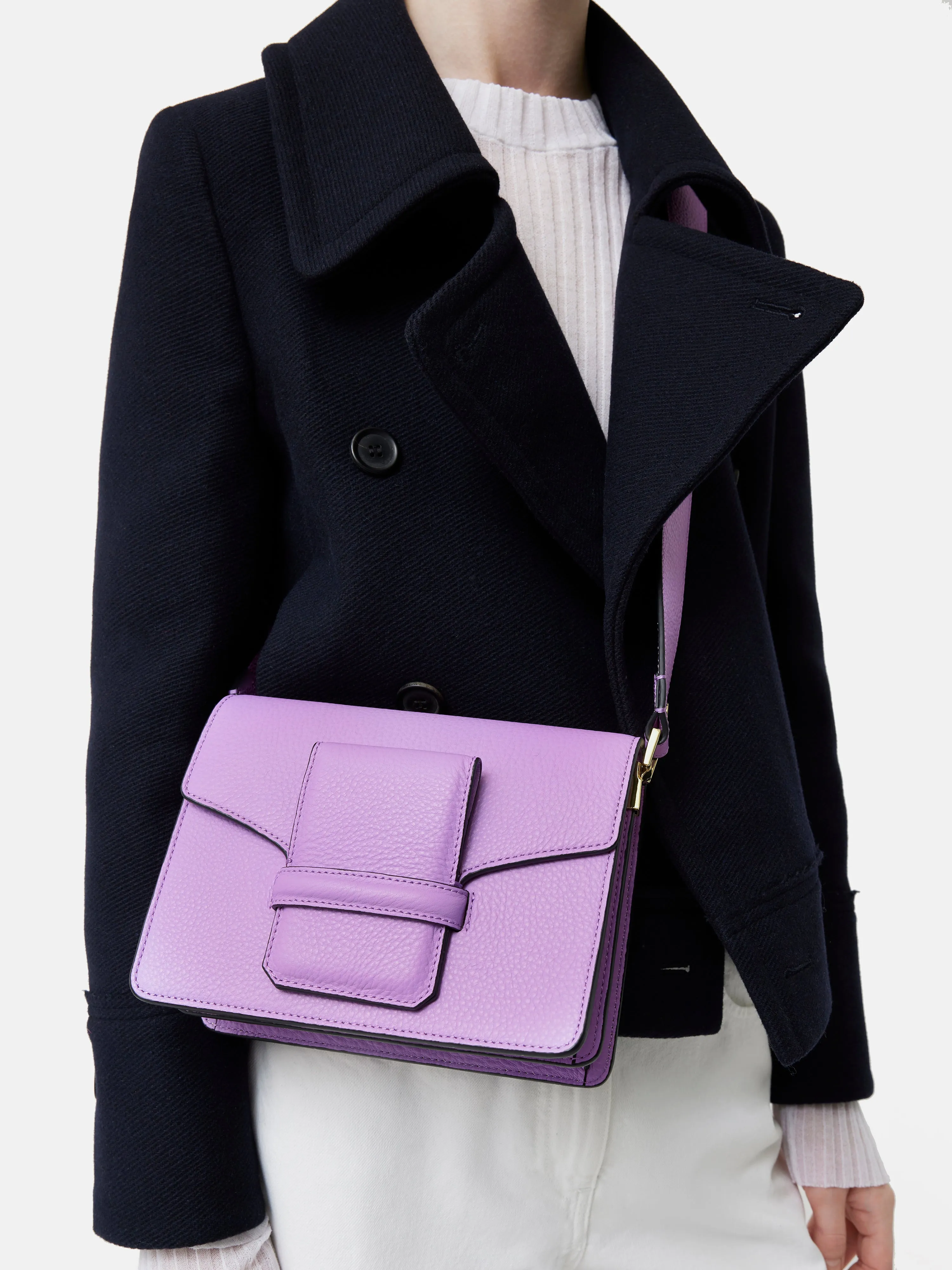 Ada Leather Crossbody Bag | Purple sold by Jigsaw product image thumbnail 4