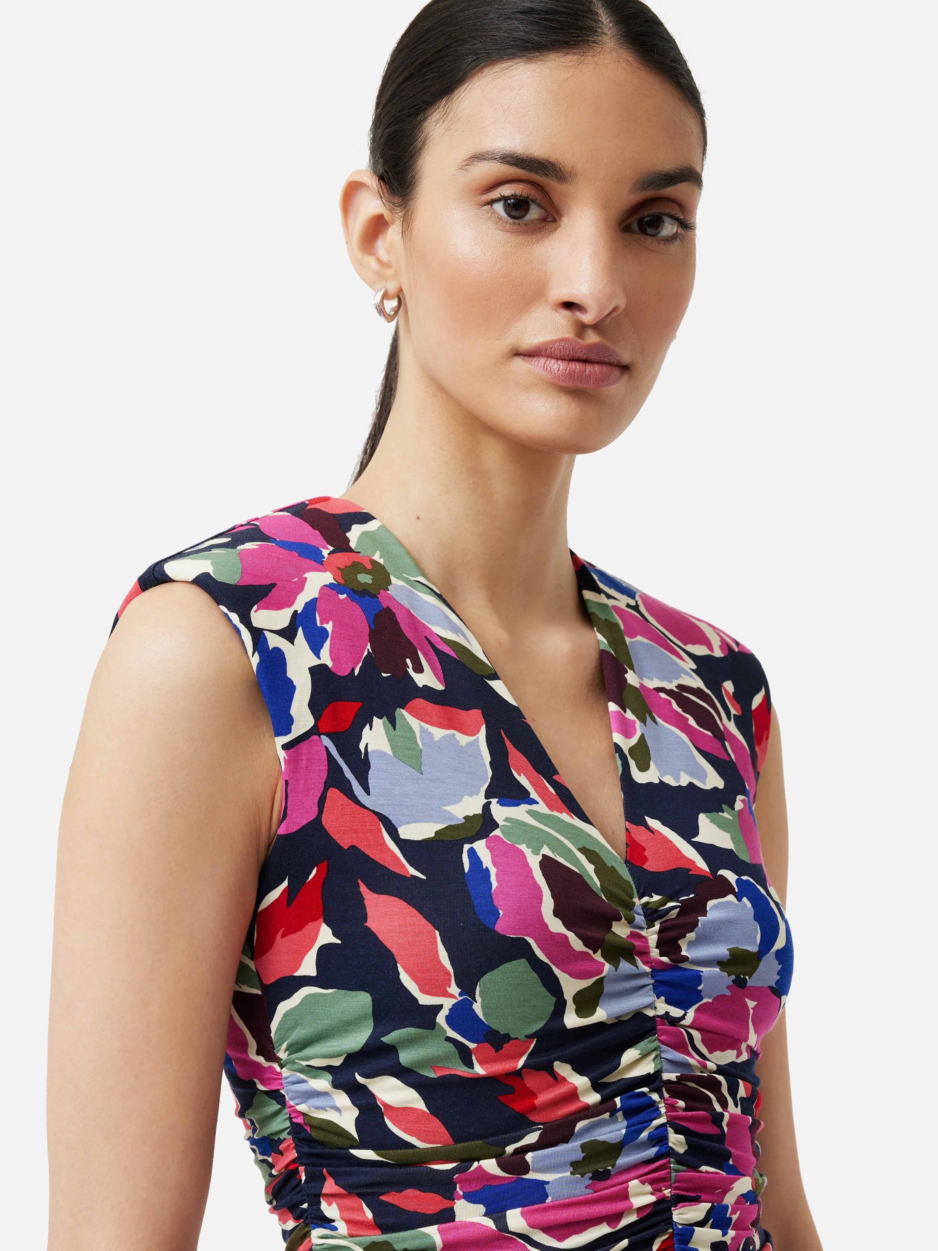 Graphic Pansy Jersey Dress | Multi sold by Jigsaw product image thumbnail 3