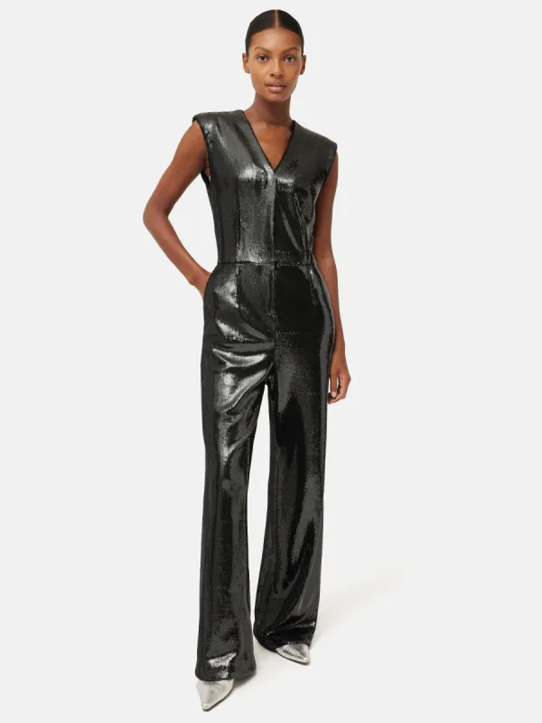 Sequin Jumpsuit | Charcoal sold by Jigsaw