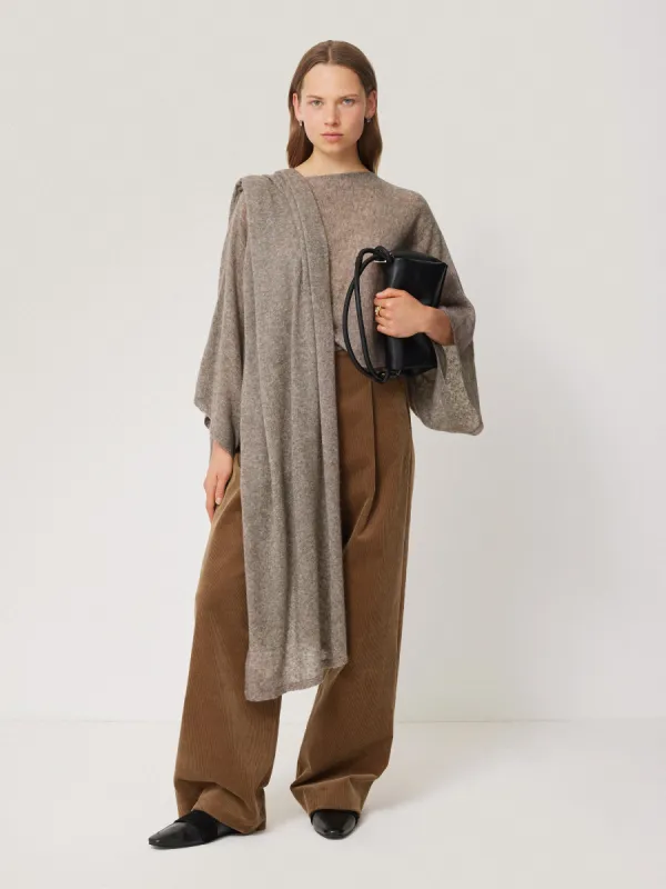 Soft Gauzy Knit Scarf | Taupe sold by Jigsaw