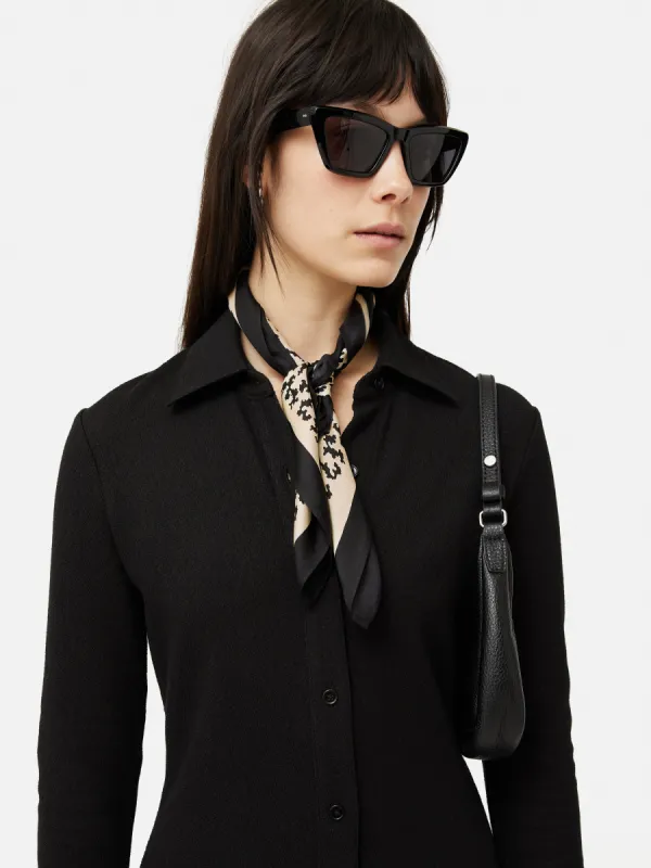 Reef Small Silk Twill Scarf | Monochrome sold by Jigsaw