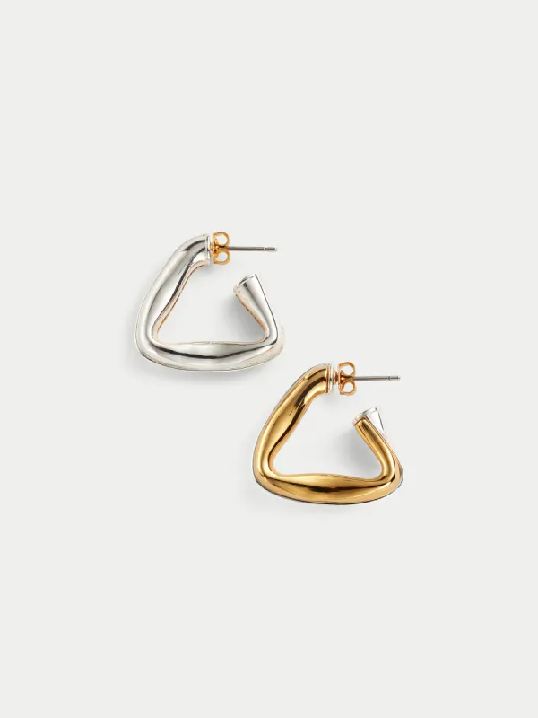 Triangle Metal Hoop Earring | Gold sold by Jigsaw