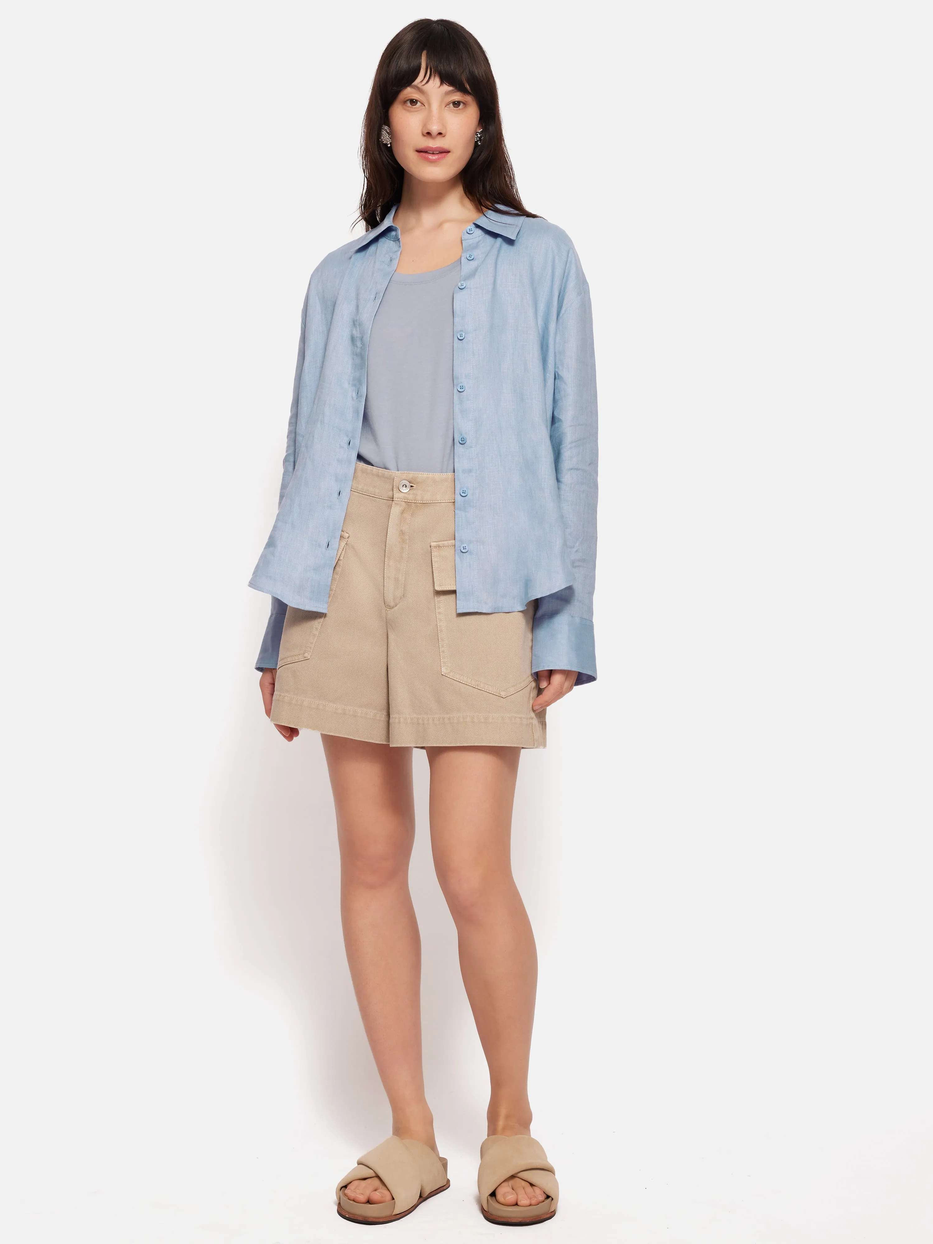 Linen Casual Shirt | Blue sold by Jigsaw product image thumbnail 4