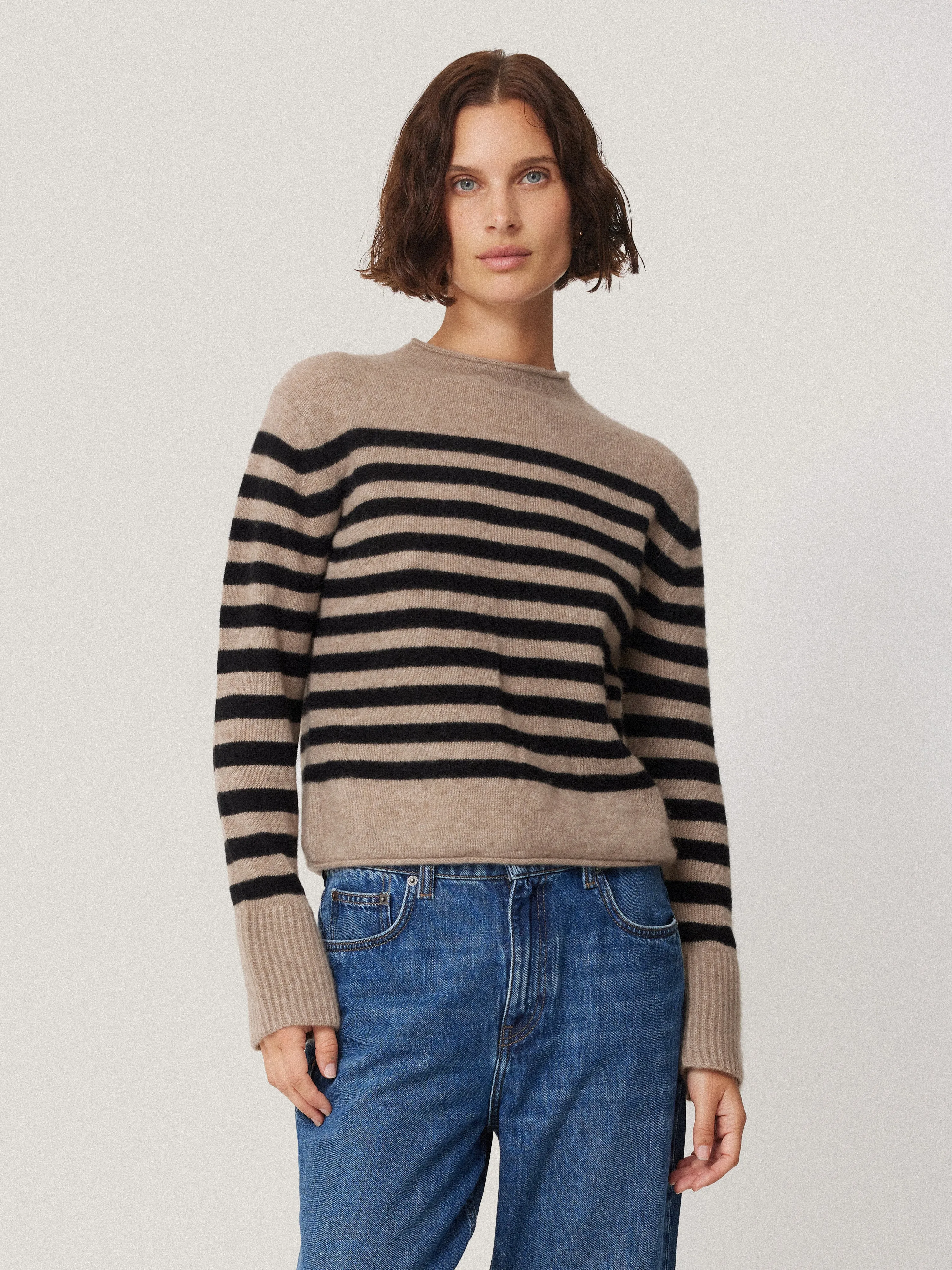Cloud Cashmere Eldon Stripe | Neutral sold by Jigsaw
