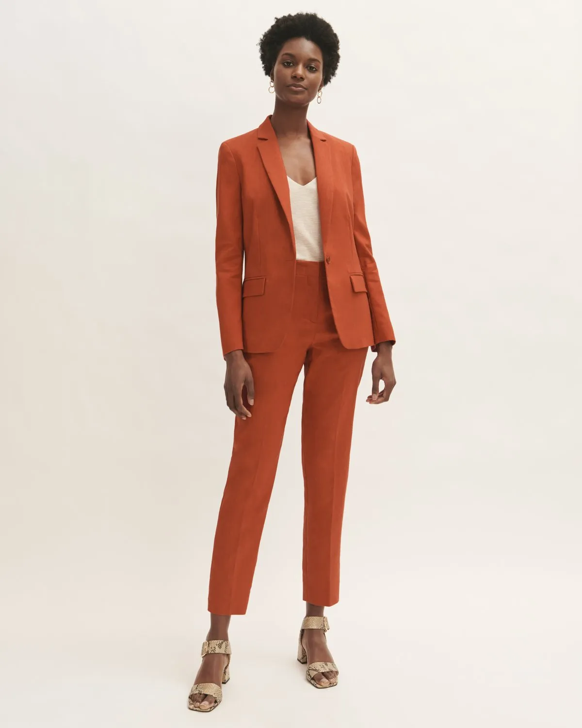 Portofino Linen Trouser | Paprika sold by Jigsaw product image thumbnail 2
