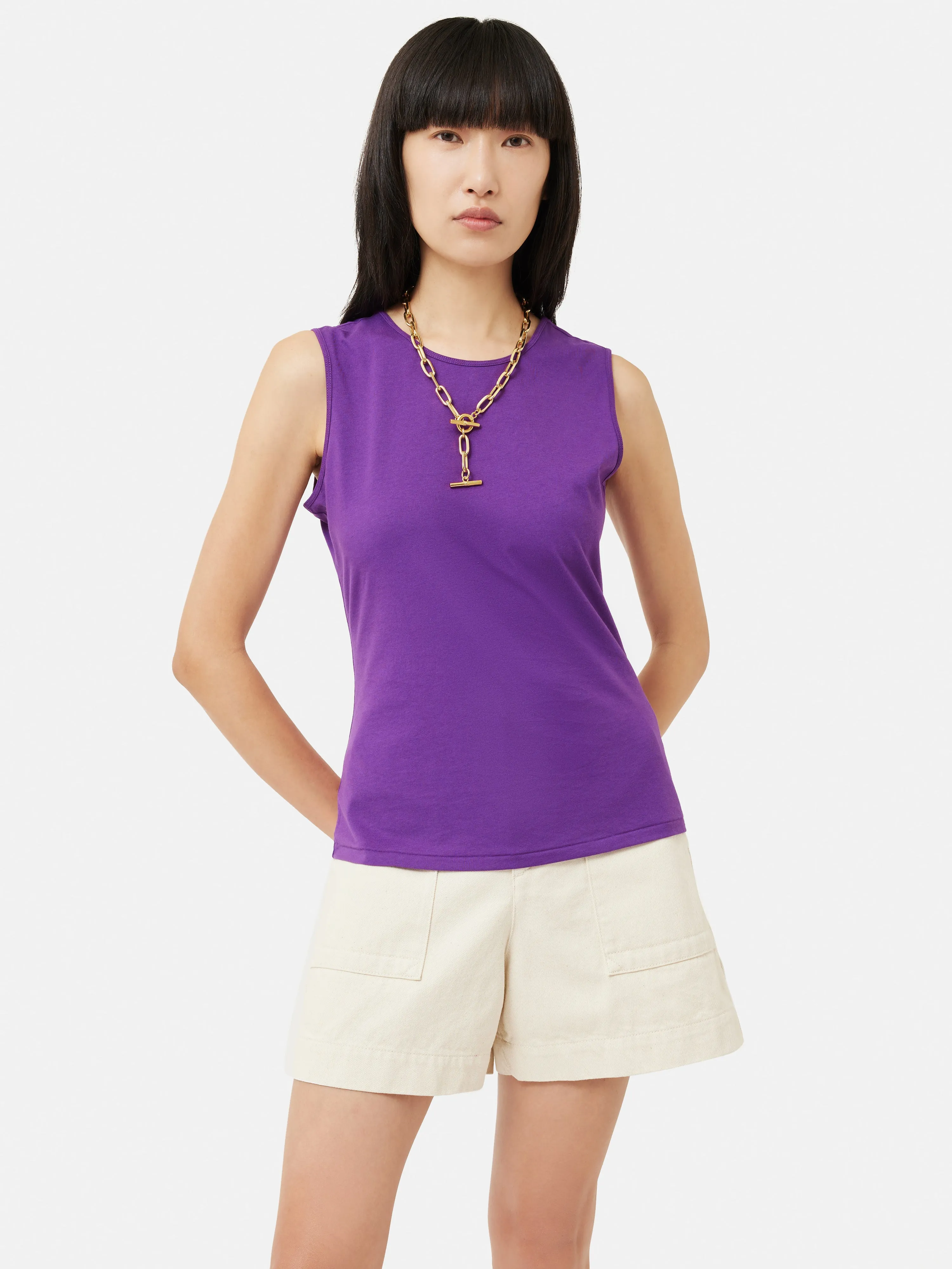 Supima Sleeveless Tee | Purple sold by Jigsaw product image thumbnail 3