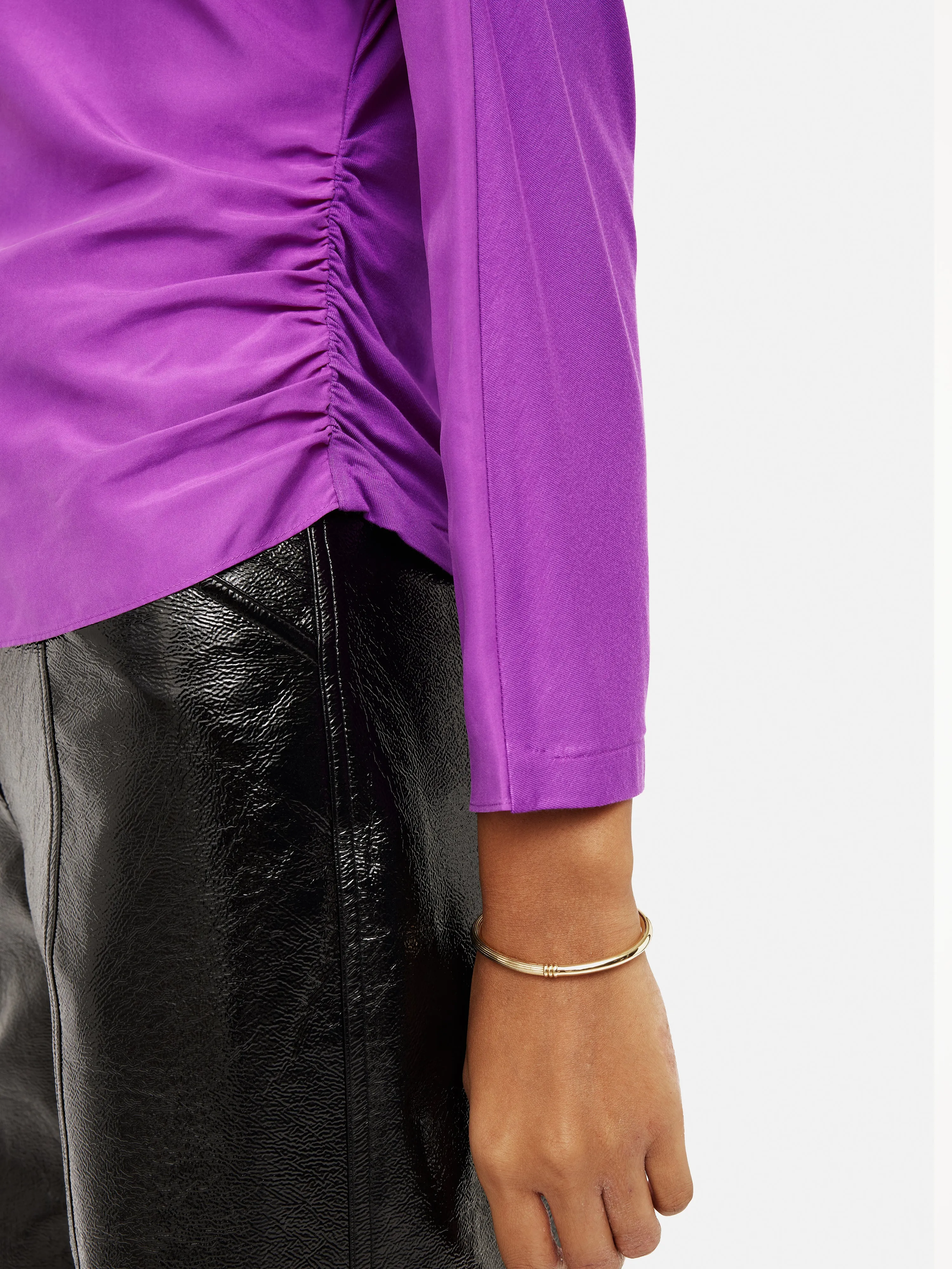 Silk Front Ruched Waist Top | Pink sold by Jigsaw product image thumbnail 2