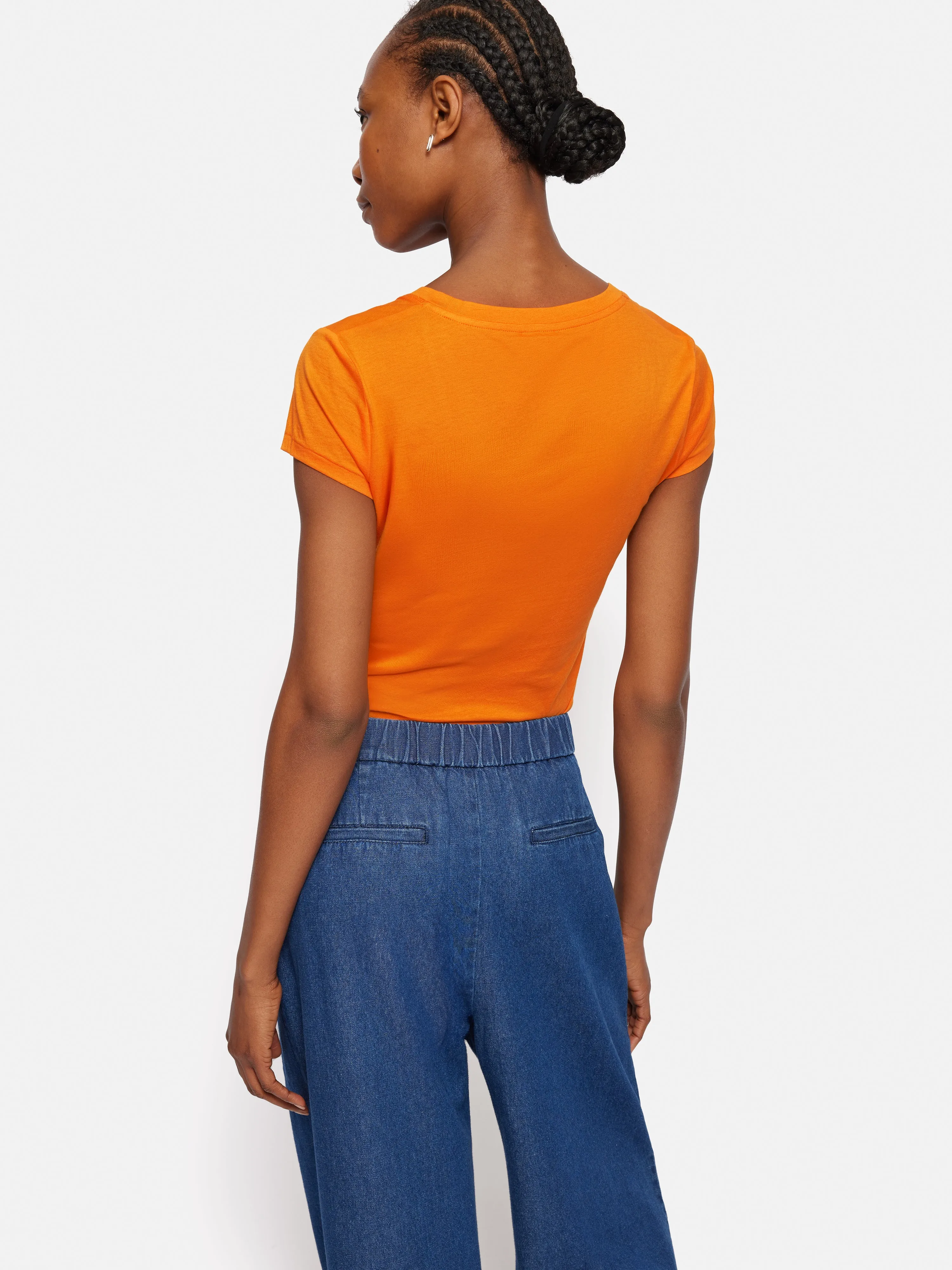 Supima Cotton Scoop Neck Tee | Pop Orange sold by Jigsaw product image thumbnail 4