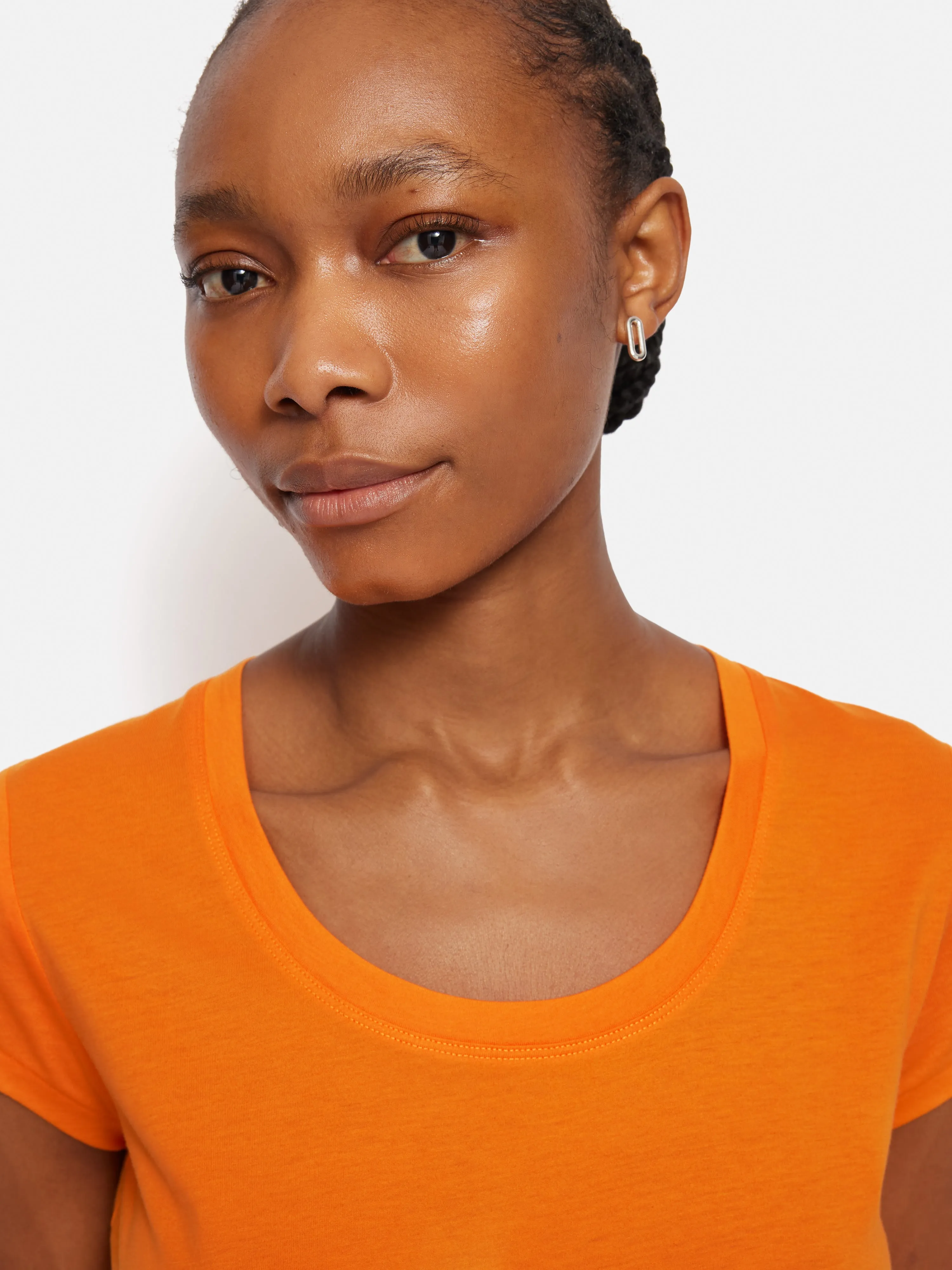 Supima Cotton Scoop Neck Tee | Pop Orange sold by Jigsaw product image thumbnail 2