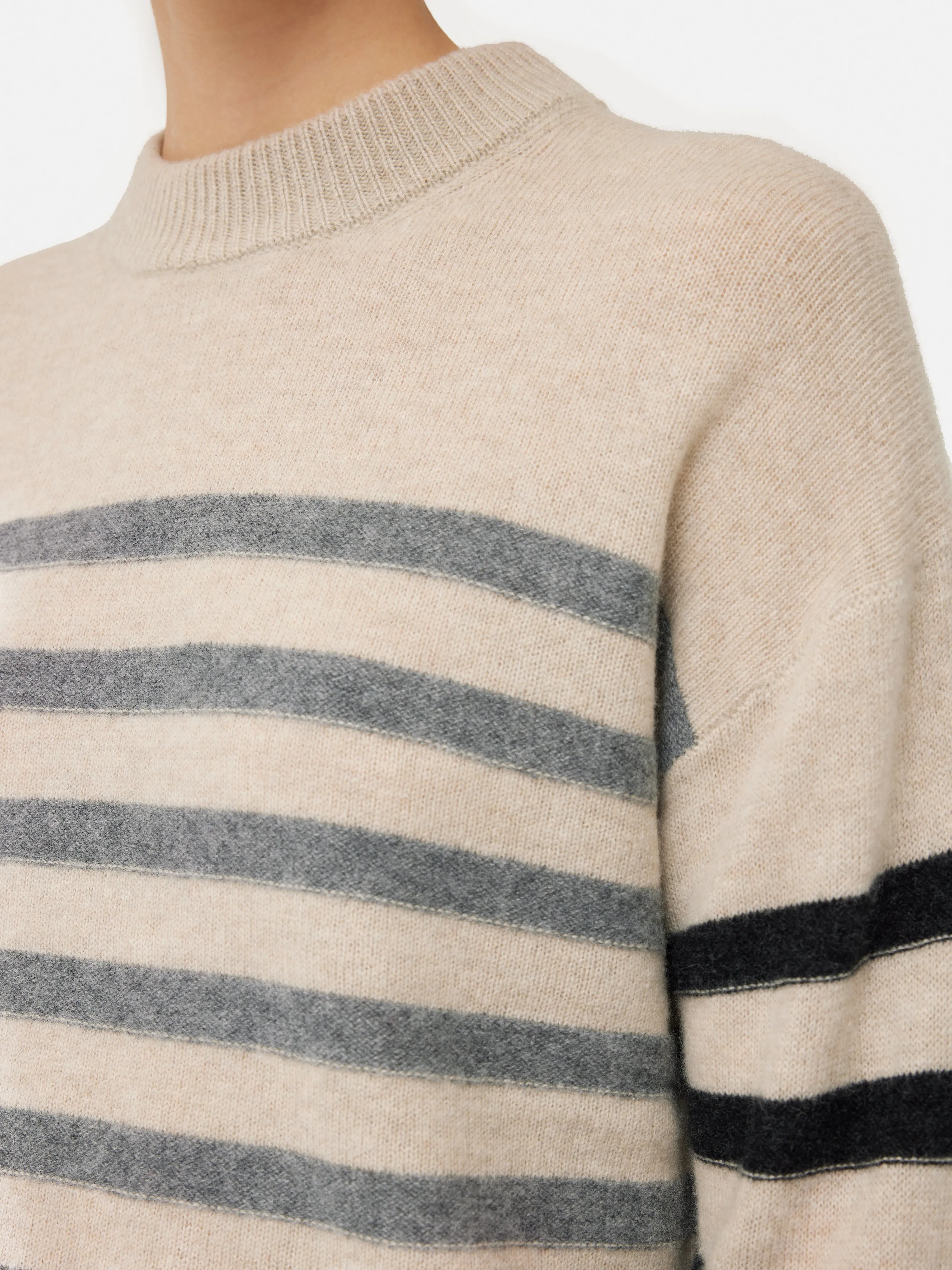 Merino Cashmere Stripe Jumper | Neutral sold by Jigsaw product image thumbnail 2