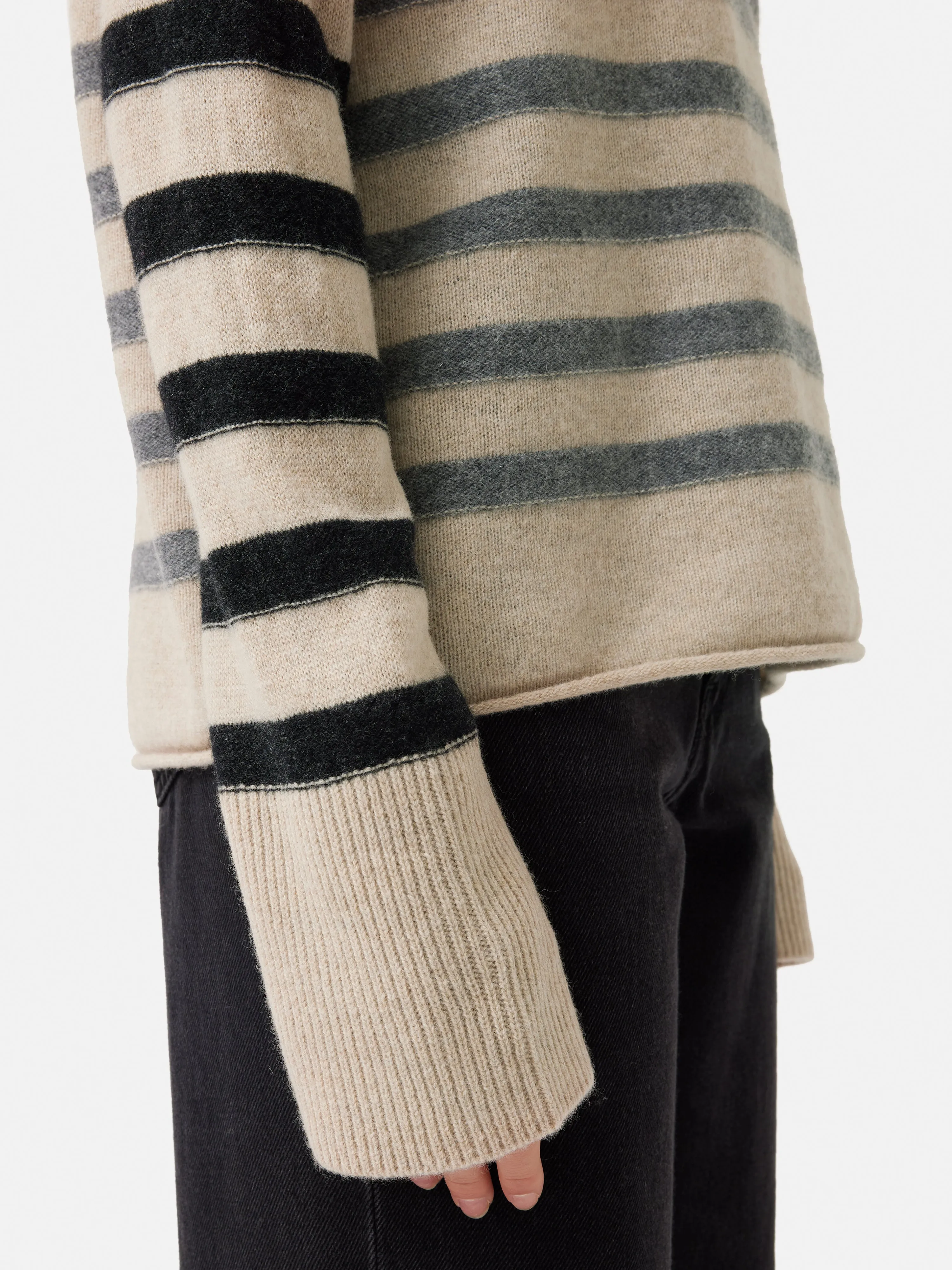 Merino Cashmere Stripe Jumper | Neutral sold by Jigsaw product image thumbnail 4