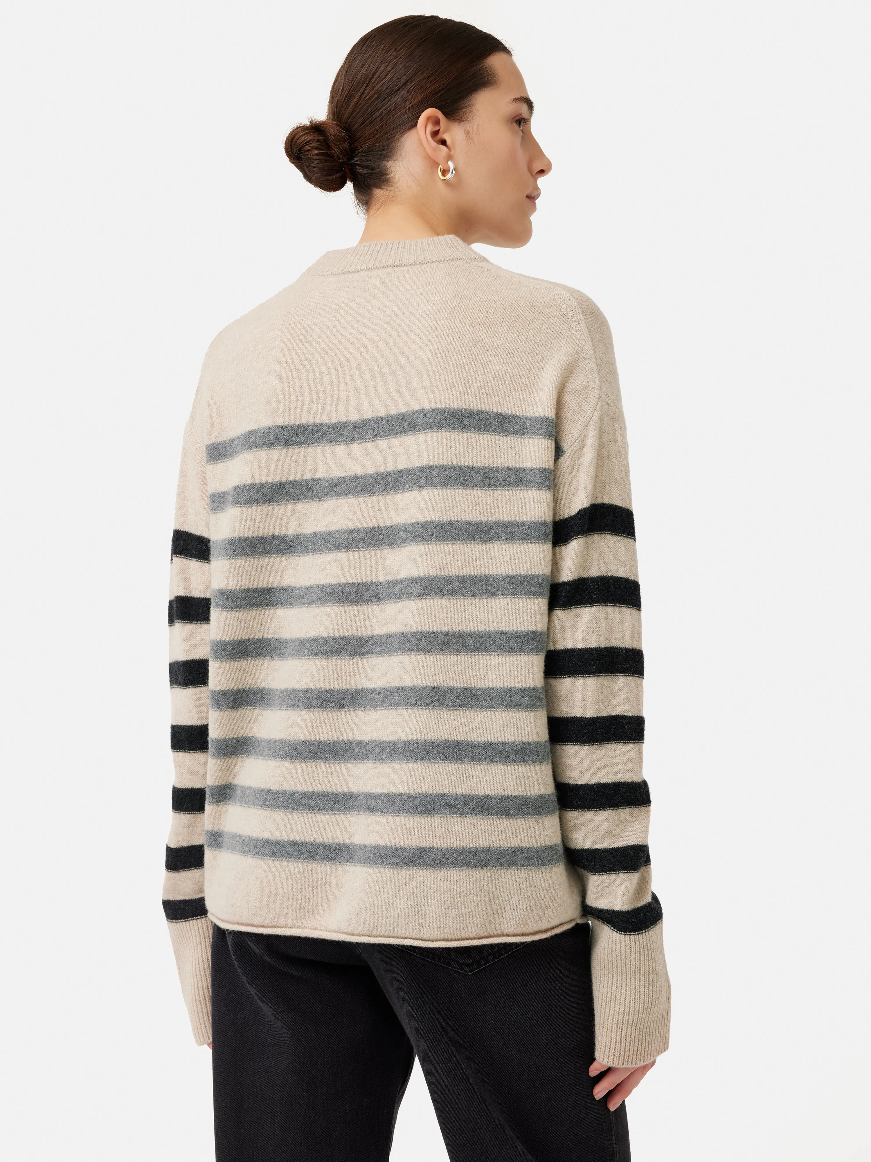 Merino Cashmere Stripe Jumper | Neutral sold by Jigsaw product image thumbnail 5