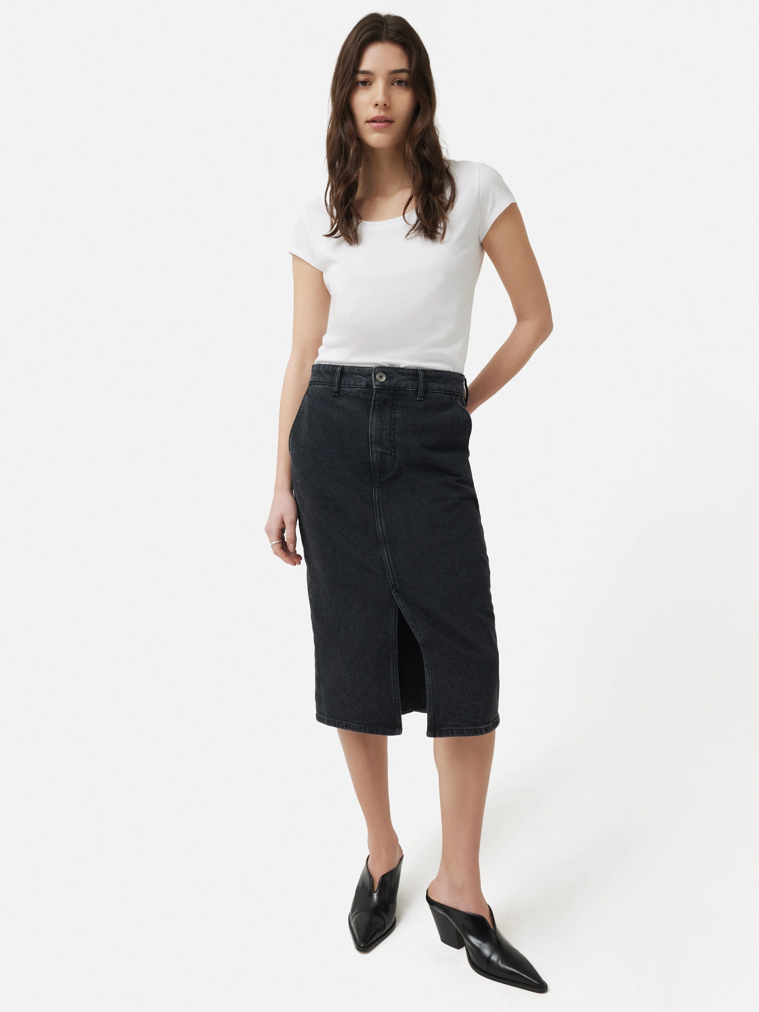 Supima Cotton Scoop Neck Tee | White sold by Jigsaw product image thumbnail 3