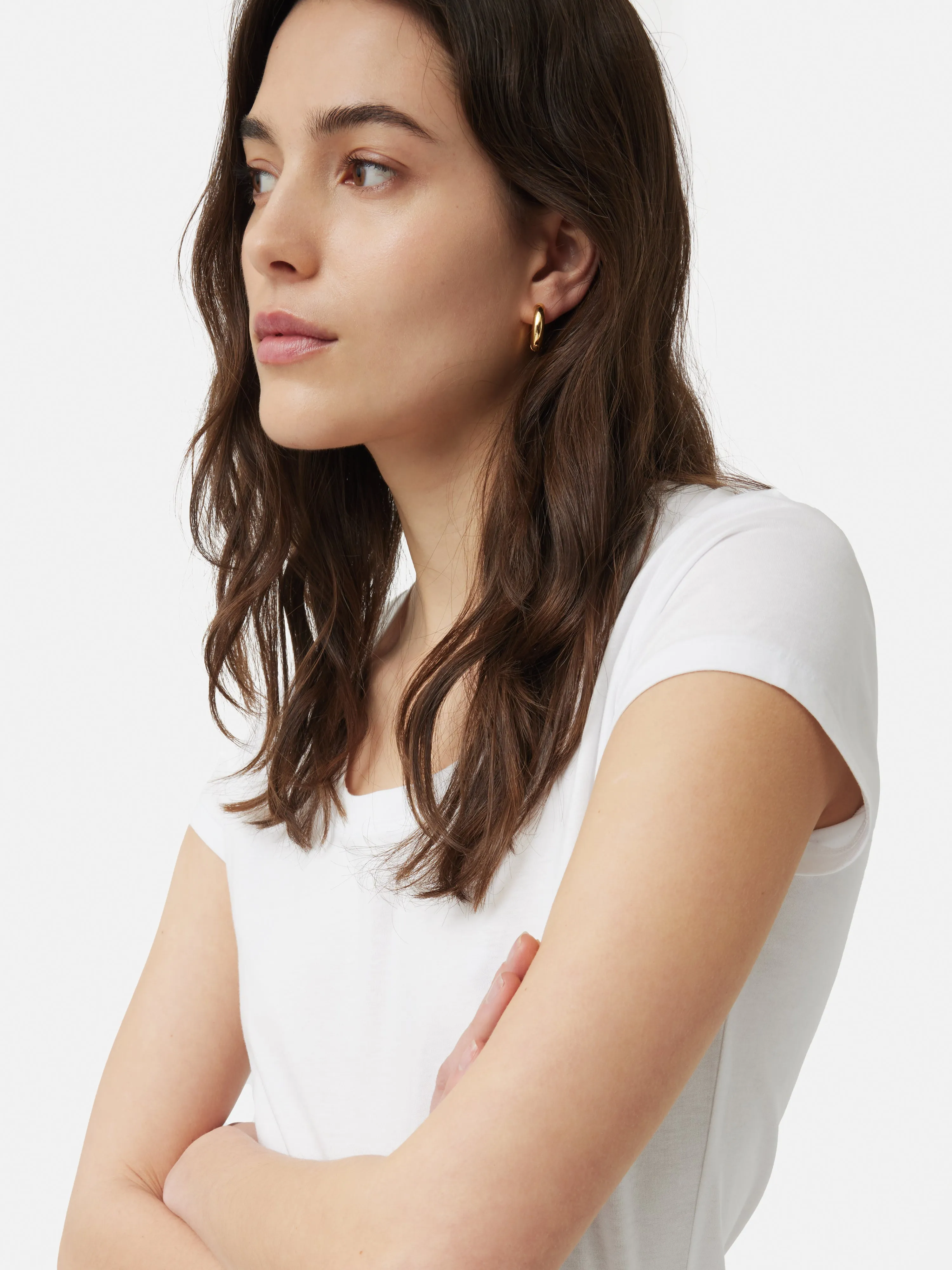 Supima Cotton Scoop Neck Tee | White sold by Jigsaw product image thumbnail 4