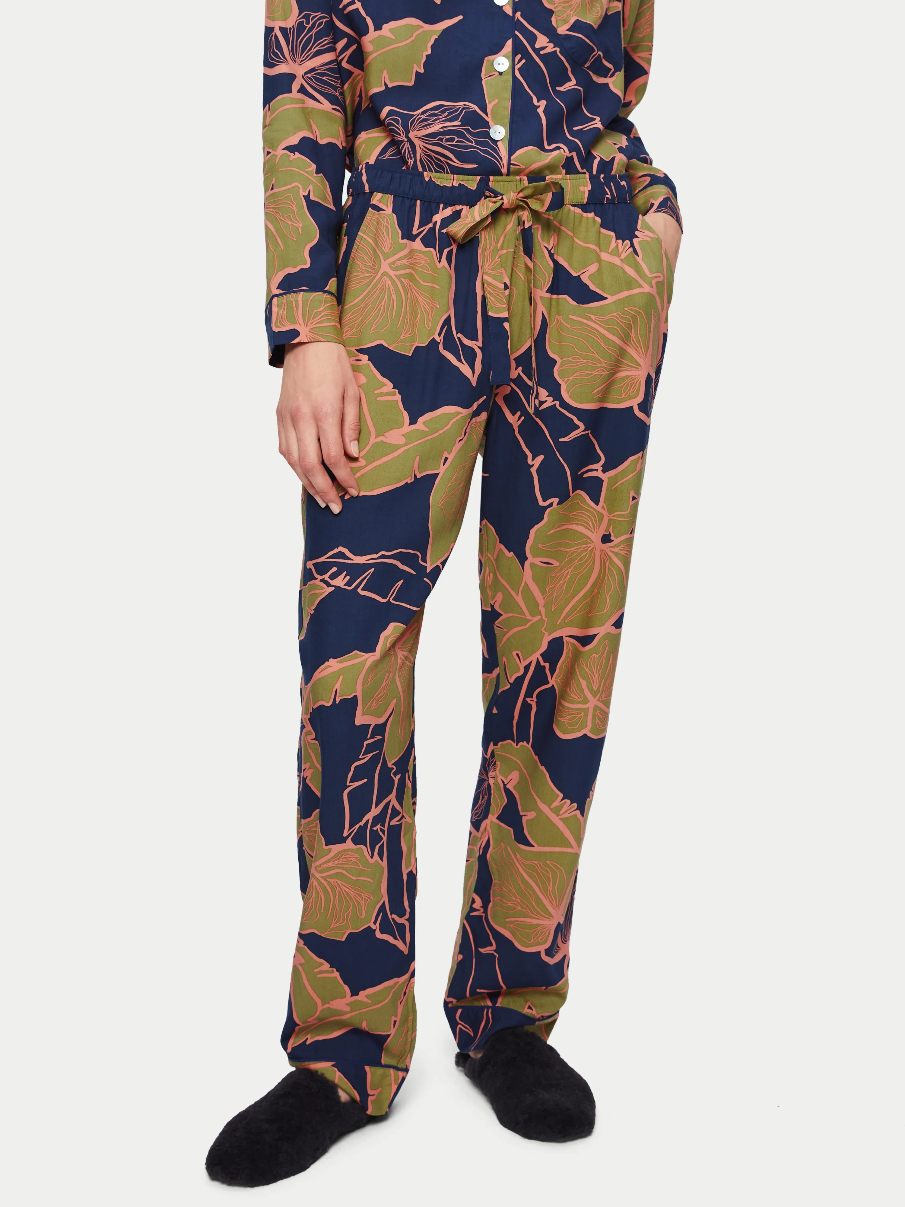 Palm Leaf Pyjama | Navy sold by Jigsaw product image thumbnail 5
