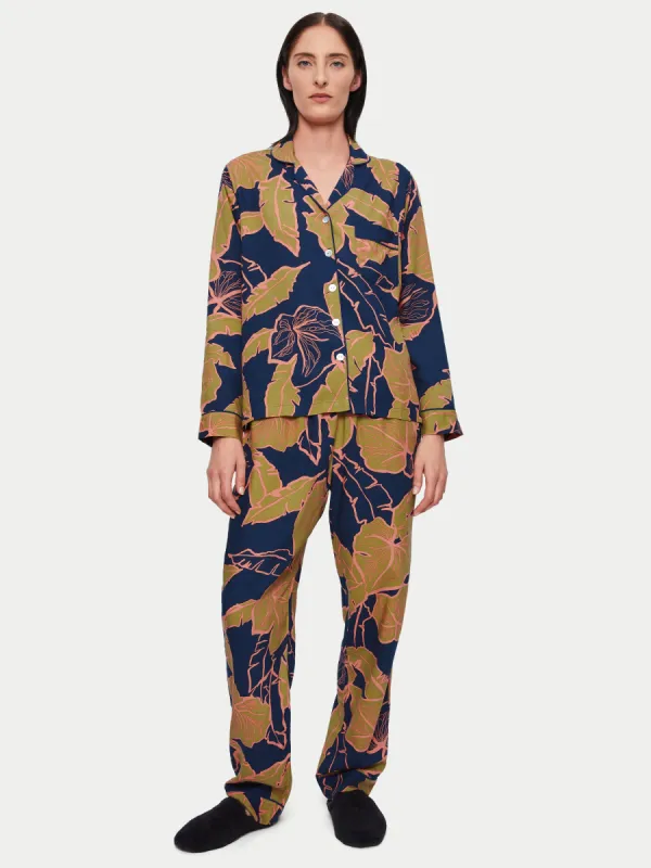 Palm Leaf Pyjama | Navy sold by Jigsaw