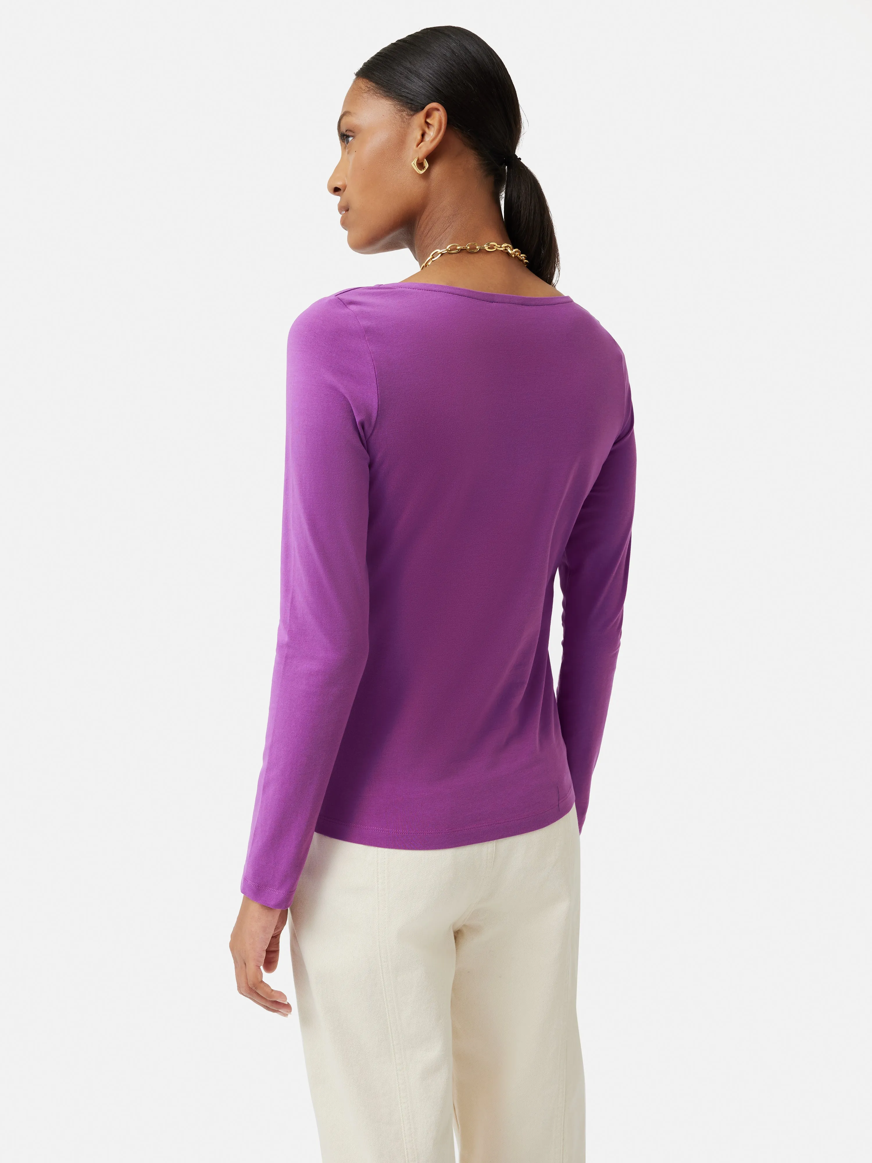 Double Front Ballet Neck Top | Purple sold by Jigsaw product image thumbnail 4