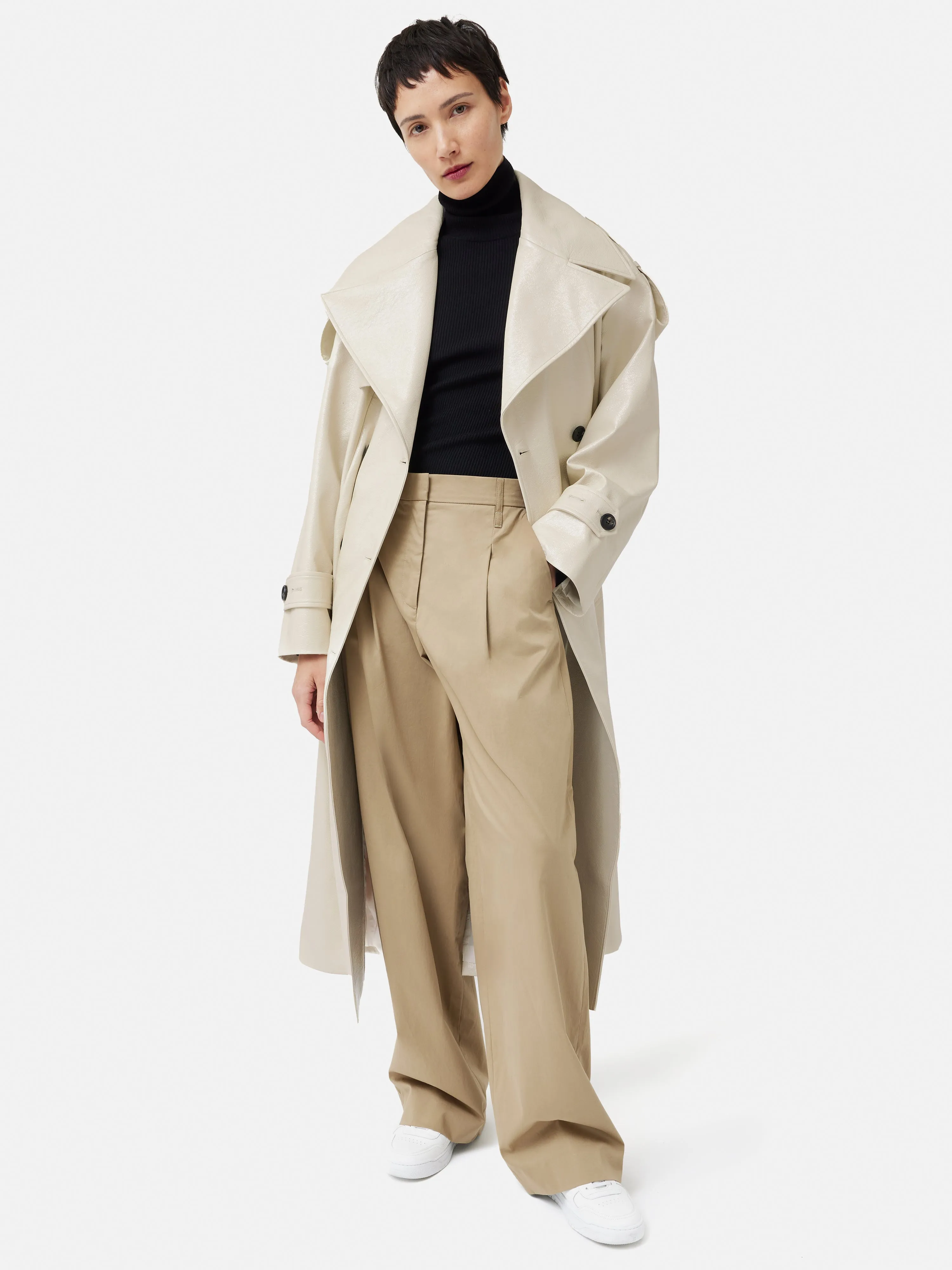 Nelson Patent Trench Coat | Cream sold by Jigsaw product image thumbnail 2