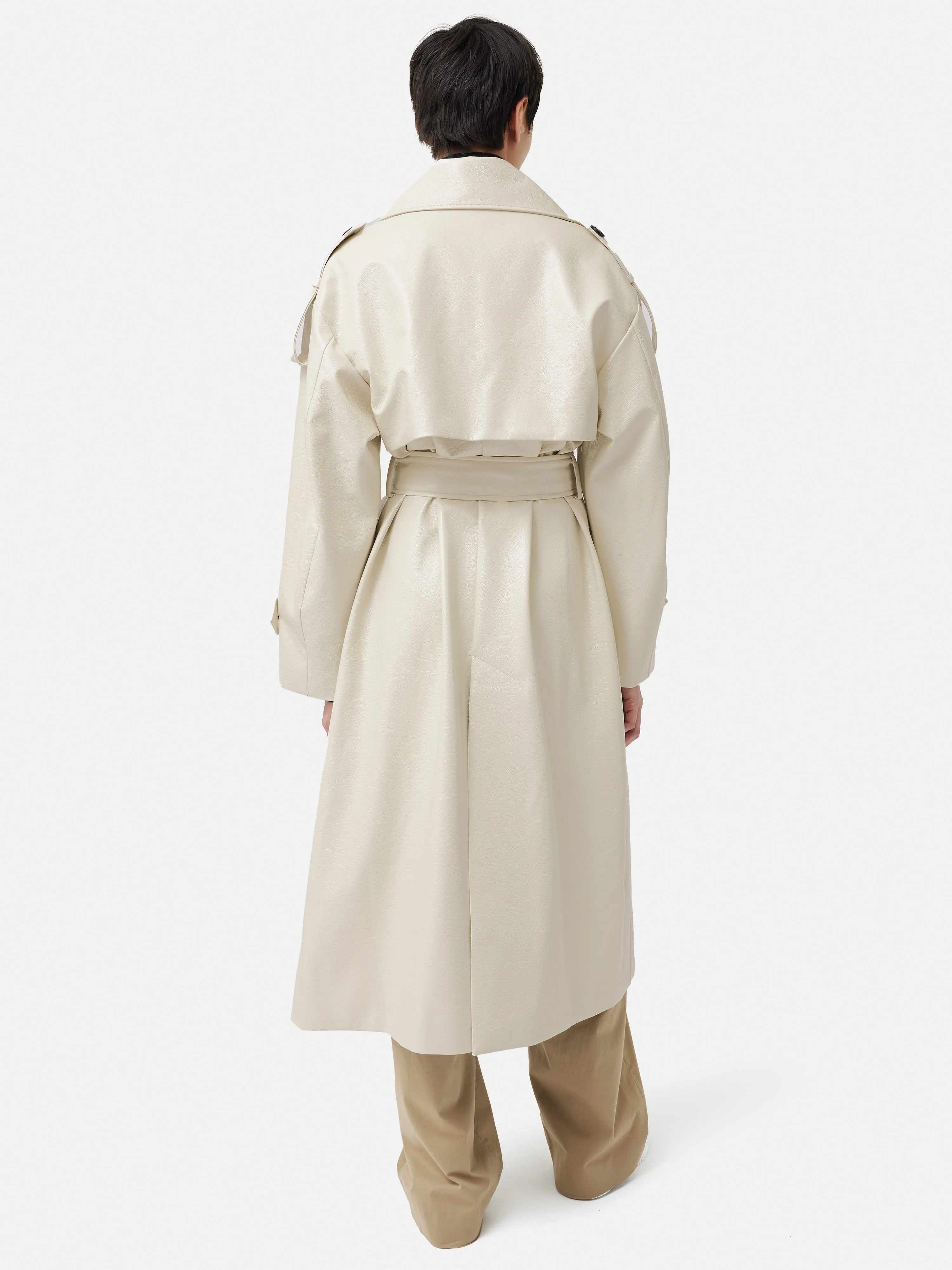 Nelson Patent Trench Coat | Cream sold by Jigsaw product image thumbnail 5
