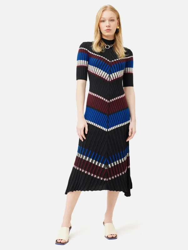 Collagerie Knitted Dress | Black sold by Jigsaw