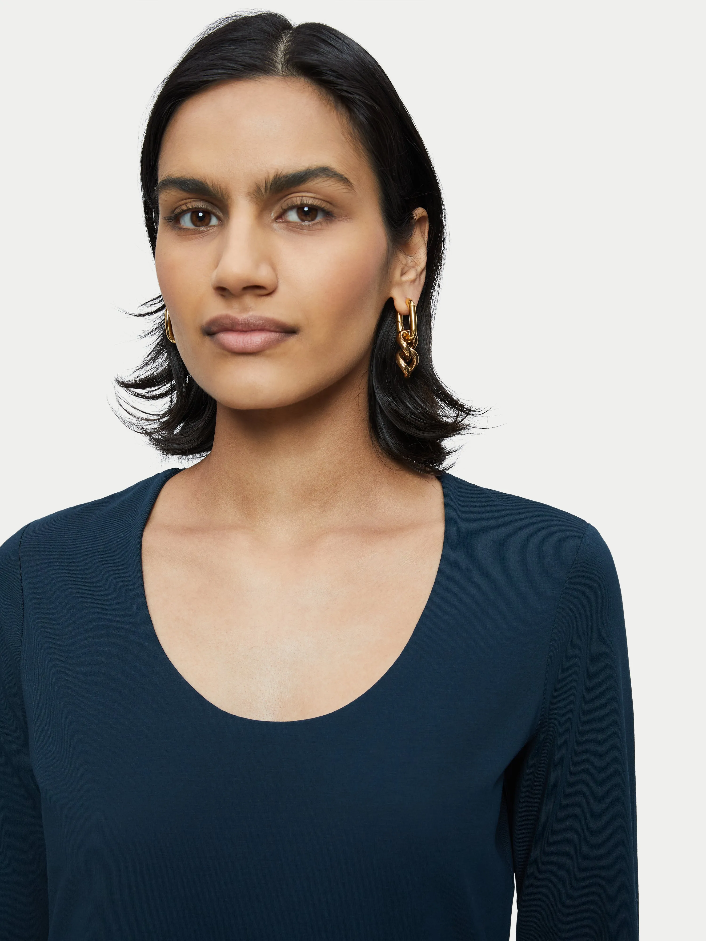 Double Front Scoop Tee | Eucalyptus sold by Jigsaw product image thumbnail 2