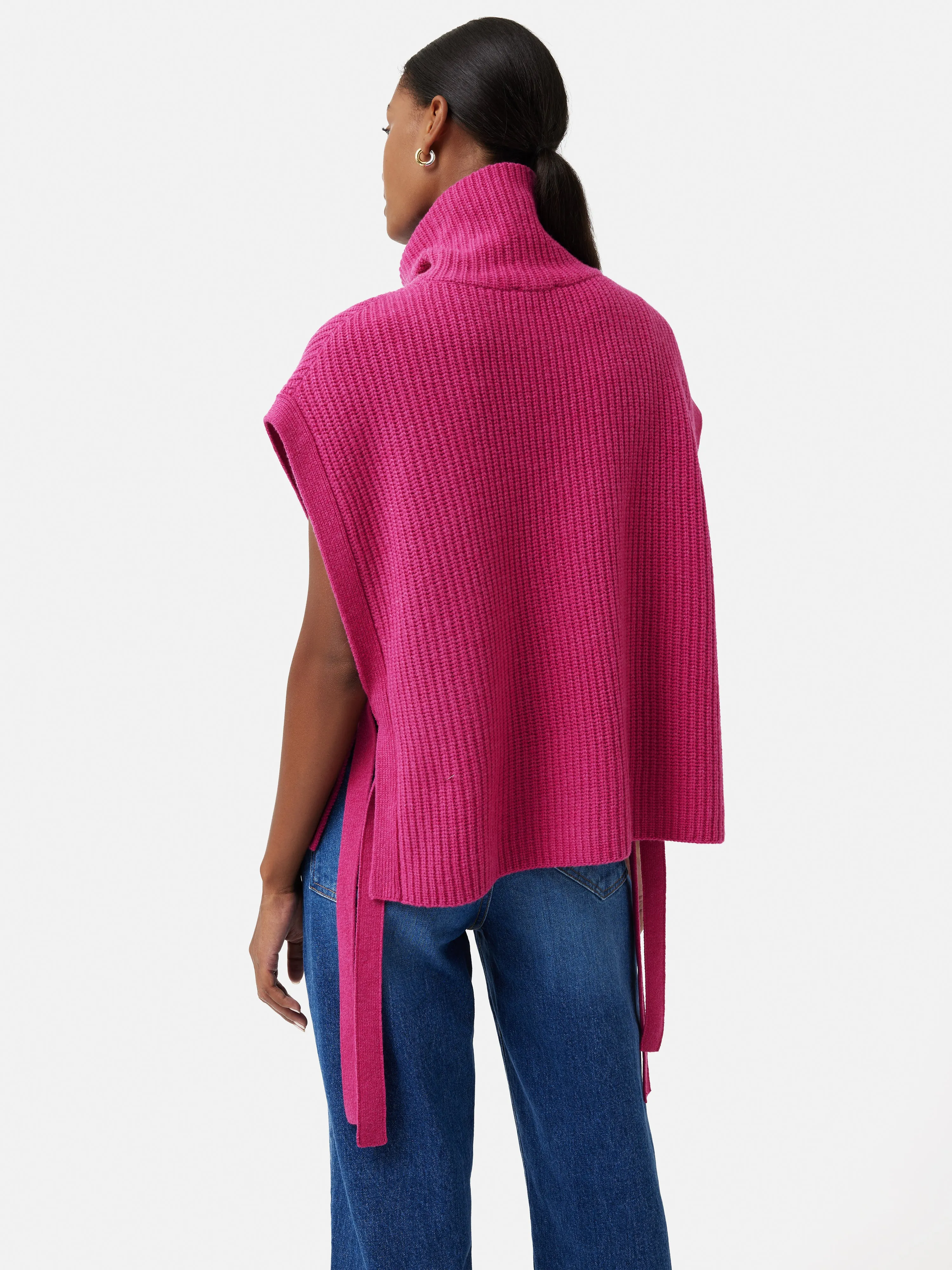 Merino Rib Side Tie Tabard | Pink sold by Jigsaw product image thumbnail 5