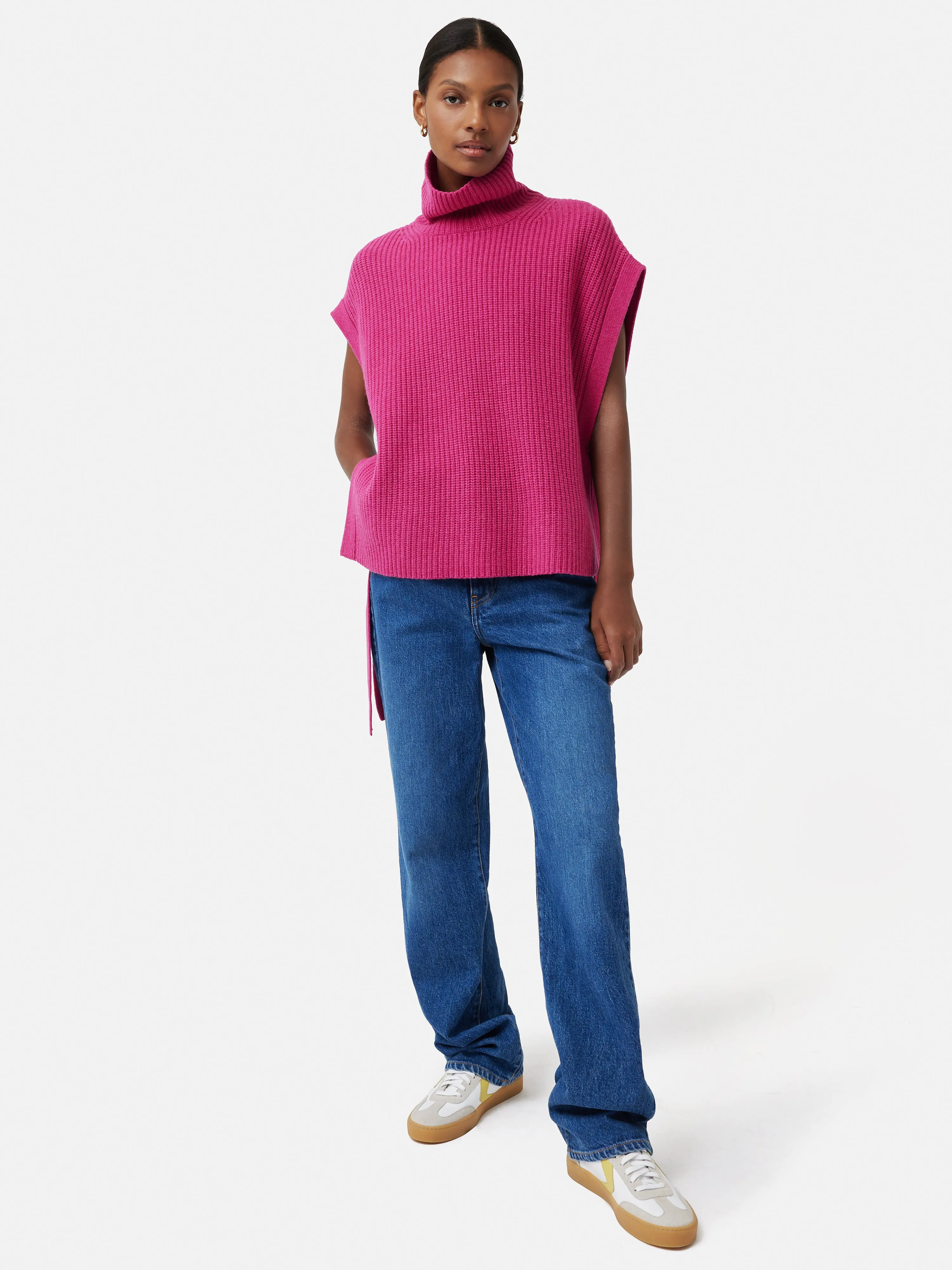 Merino Rib Side Tie Tabard | Pink sold by Jigsaw product image thumbnail 2