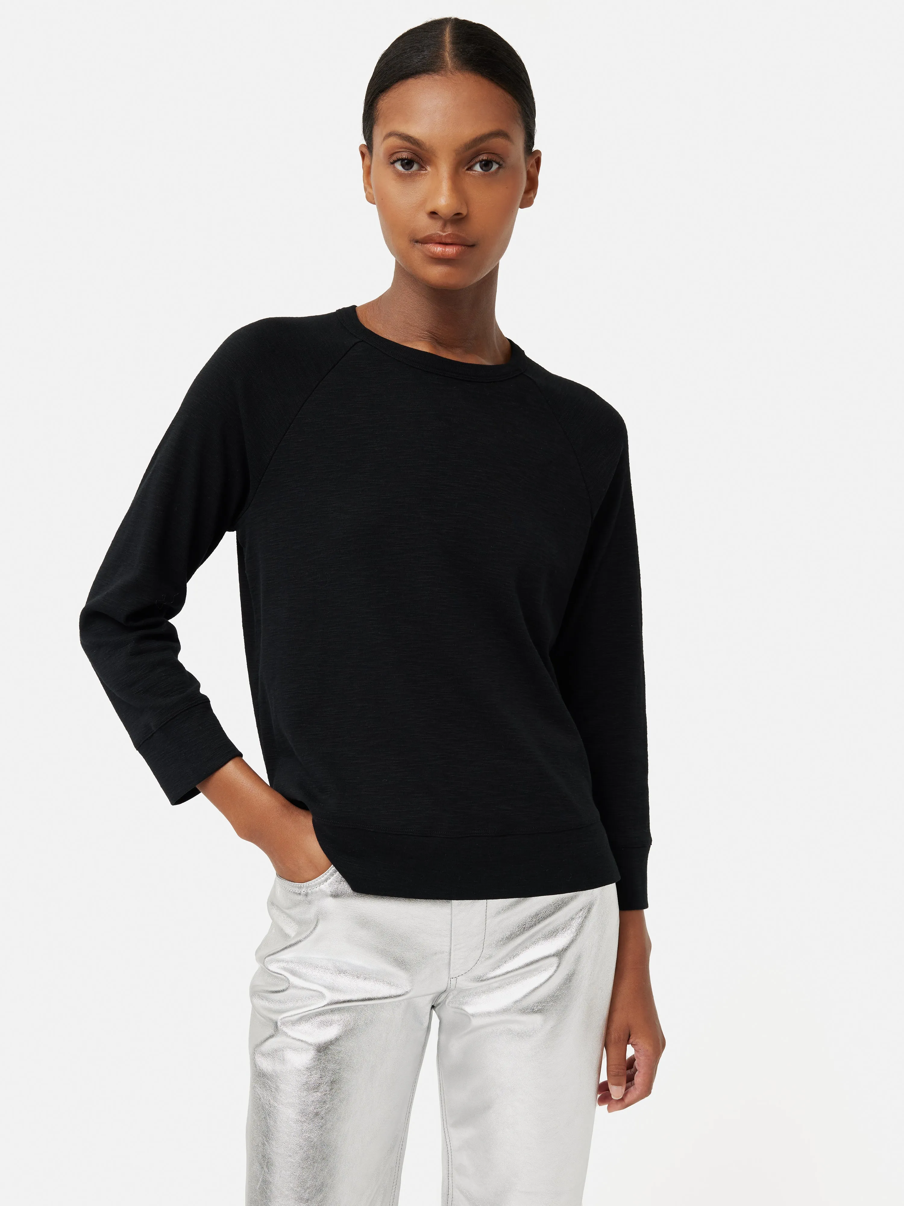 Cotton Luxe Raglan Tee | Black sold by Jigsaw product image thumbnail 4